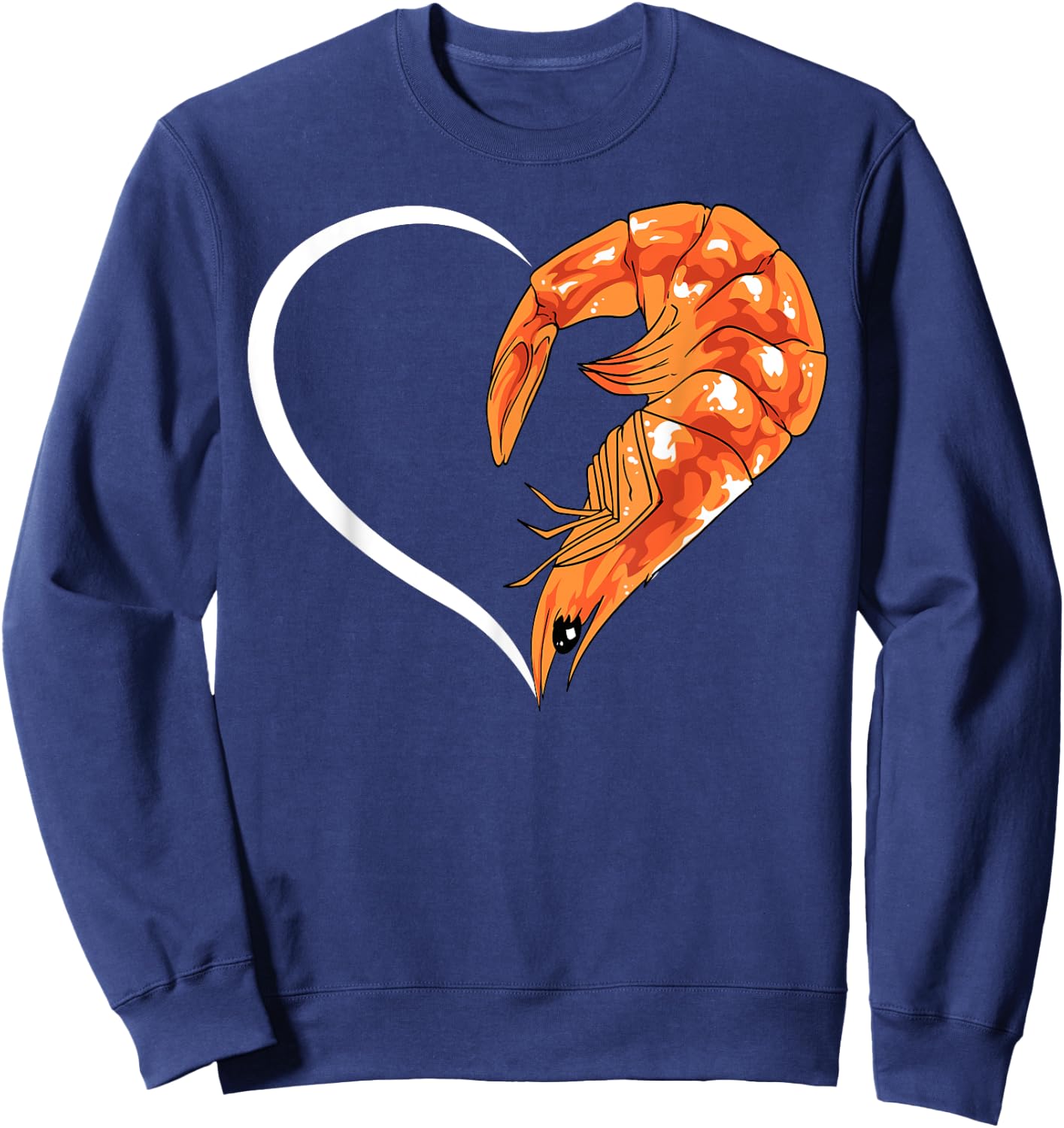 Shrimp Shirts Girls Kids Heart Cute Shrimp Sweatshirt - Sweatshirt | Navy