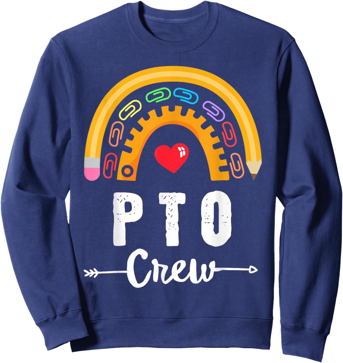 PTO Crew Parent School Volunteer Board Mom Parent Teacher Sweatshirt - Sweatshirt | Navy