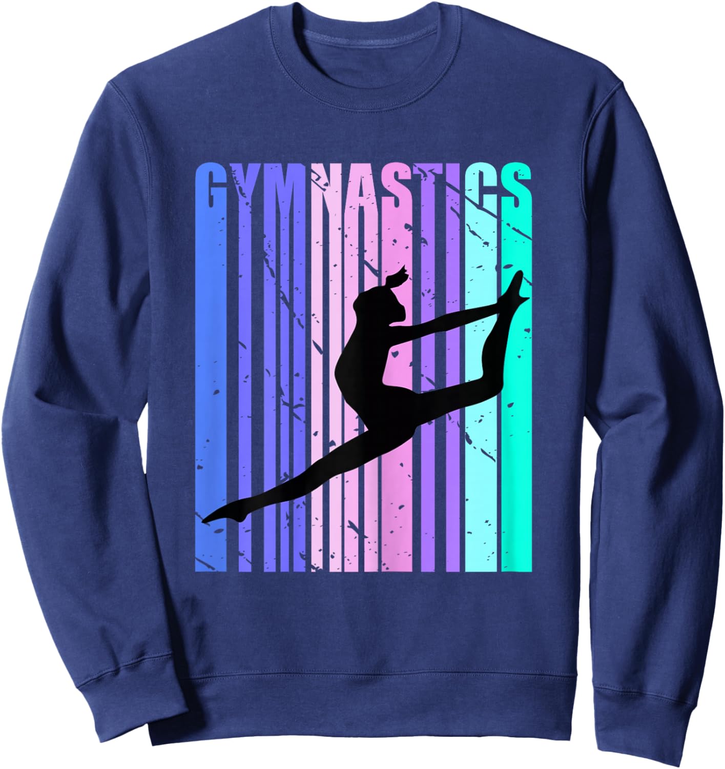 Retro Girls Gymnastics Purple Green Woman Women Gymnast Sweatshirt - Sweatshirt | Navy