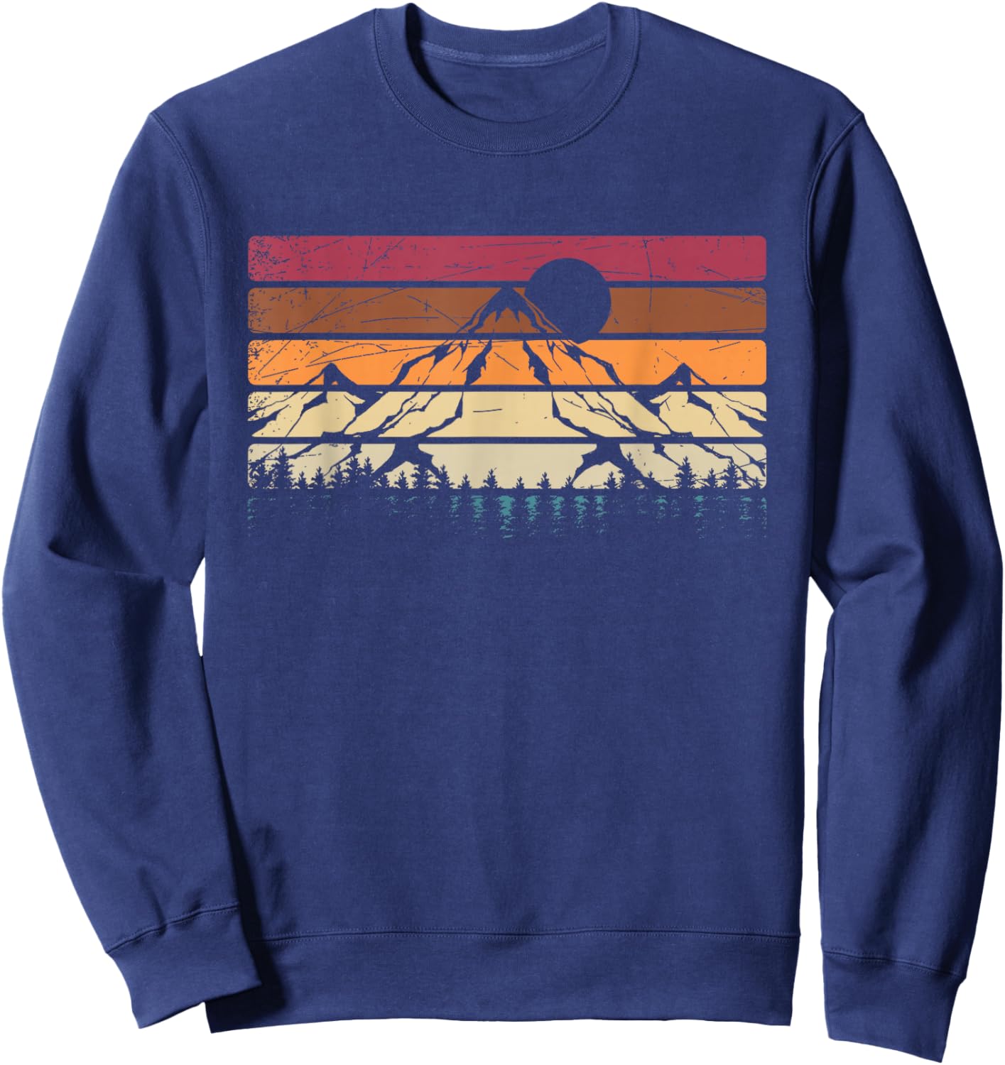 Mountain Hiking Mountain Hiker Nature Retro Forest Sweatshirt - Sweatshirt | Navy