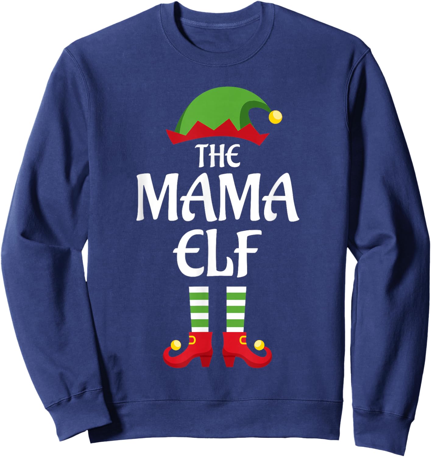 Mama Elf Family Matching Group Christmas Sweatshirt - Sweatshirt | Navy