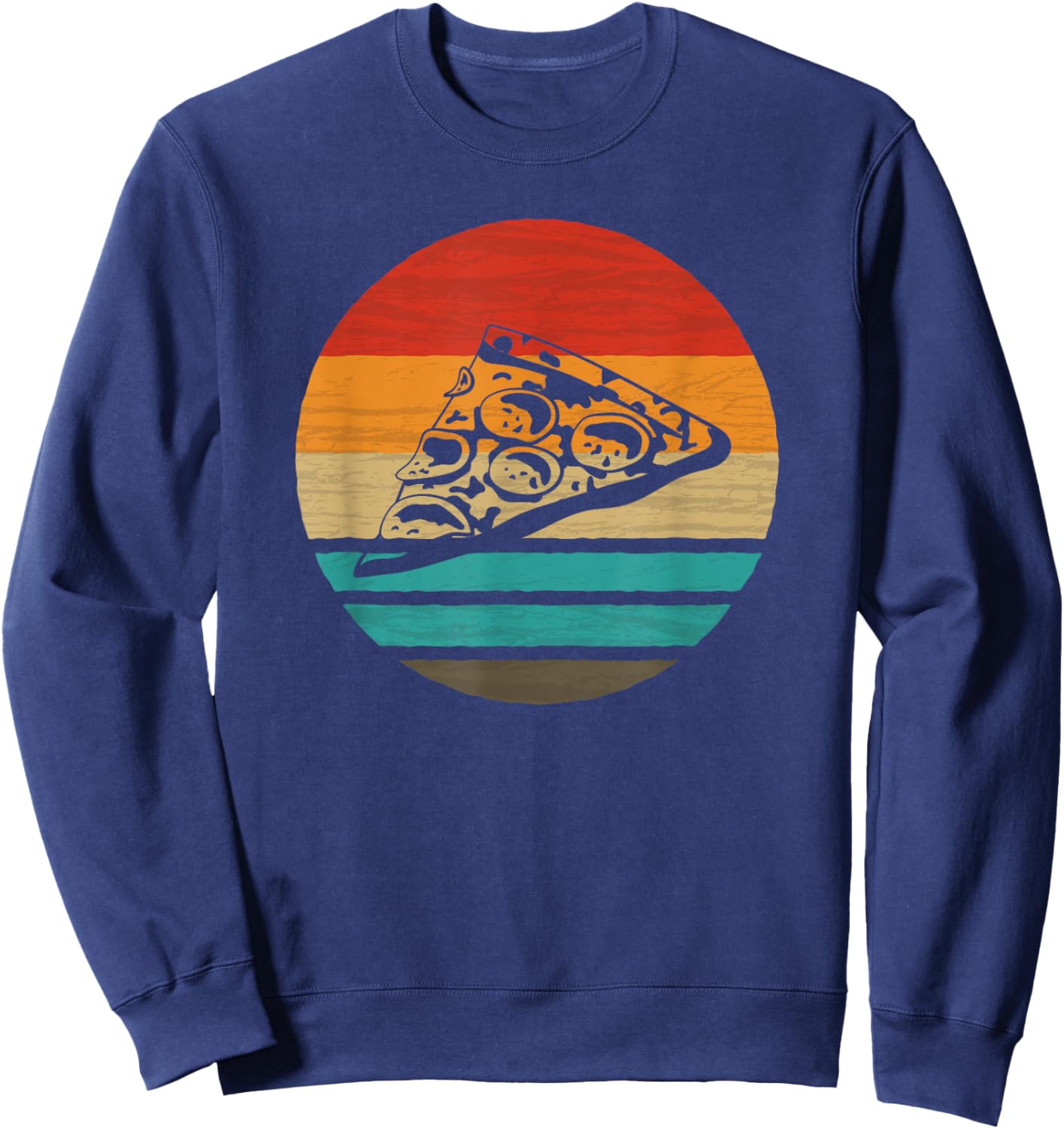Pizza Piece Retro Style Vintage Sweatshirt - Sweatshirt | Navy