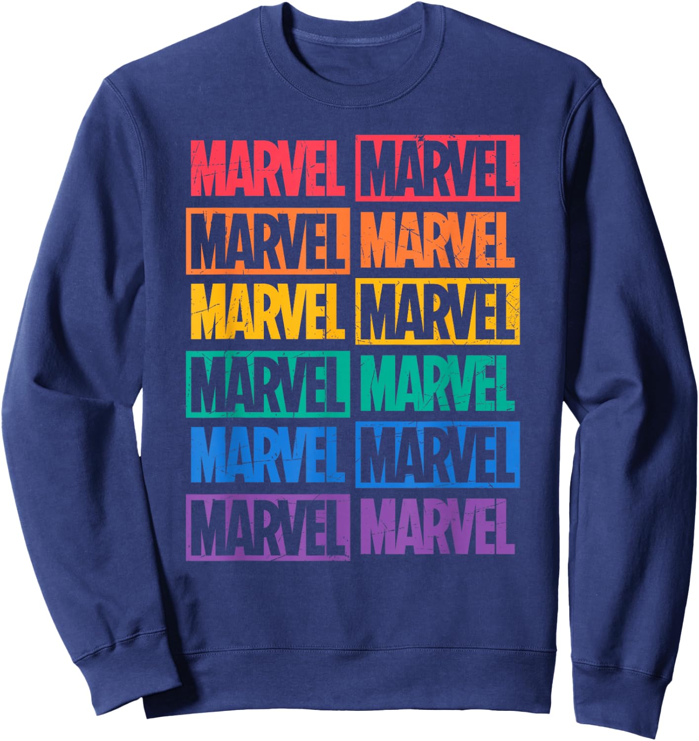Marvel Logo Print Pride Sweatshirt - Sweatshirt | Navy