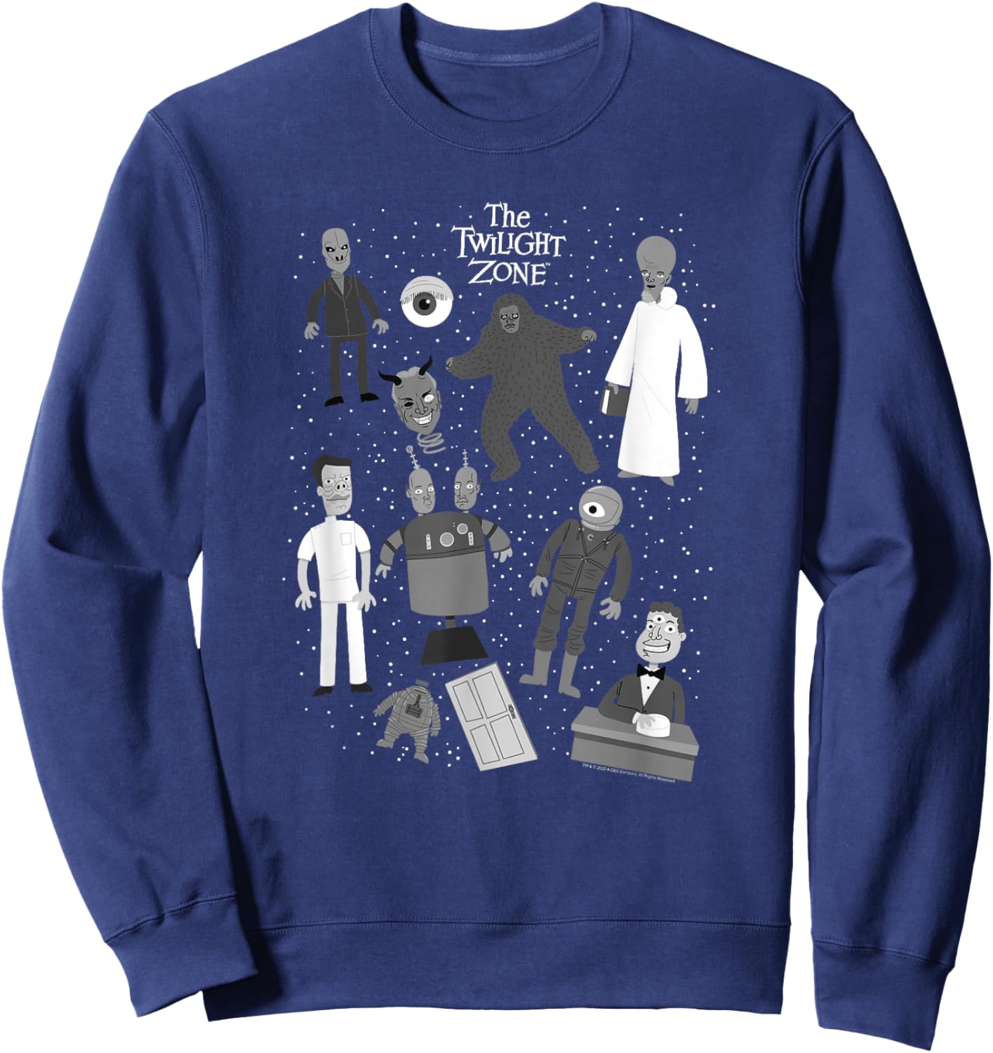 The Twilight Zone Classic Monsters Group Poster Sweatshirt - Sweatshirt | Navy