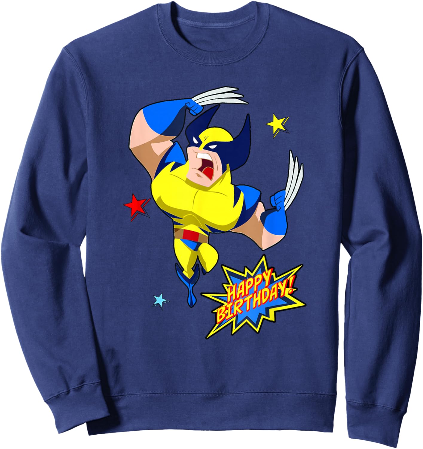 Marvel Wolverine Happy Birthday Comic Poster Sweatshirt - Sweatshirt | Navy