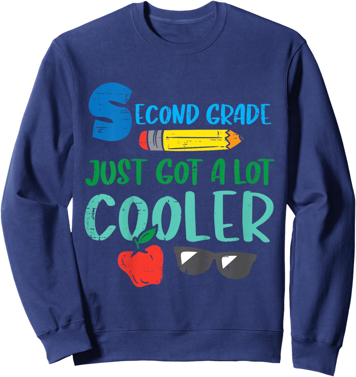 Kids Second Grade Just Got Cooler 2nd First Day Of School Boys Sweatshirt - Sweatshirt | Navy