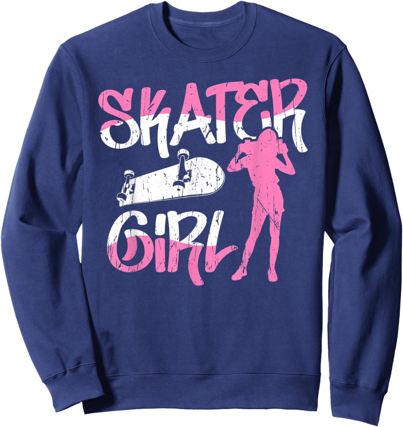 Sk8er Girl Skater Skateboard Retro 90s Sweatshirt - Sweatshirt | Navy