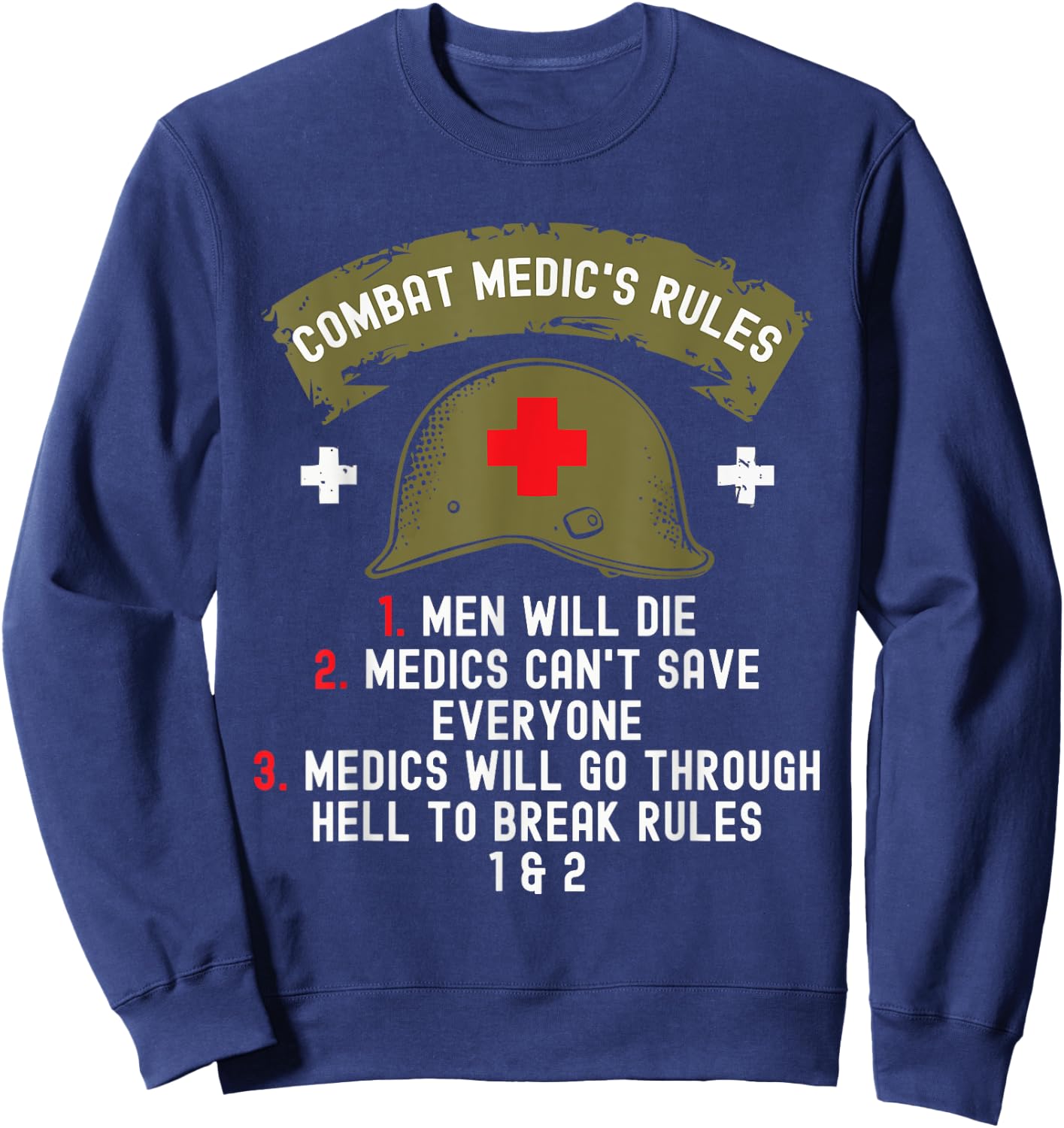Combat Medic First Aid Field Medic Military Sweatshirt - Sweatshirt | Navy