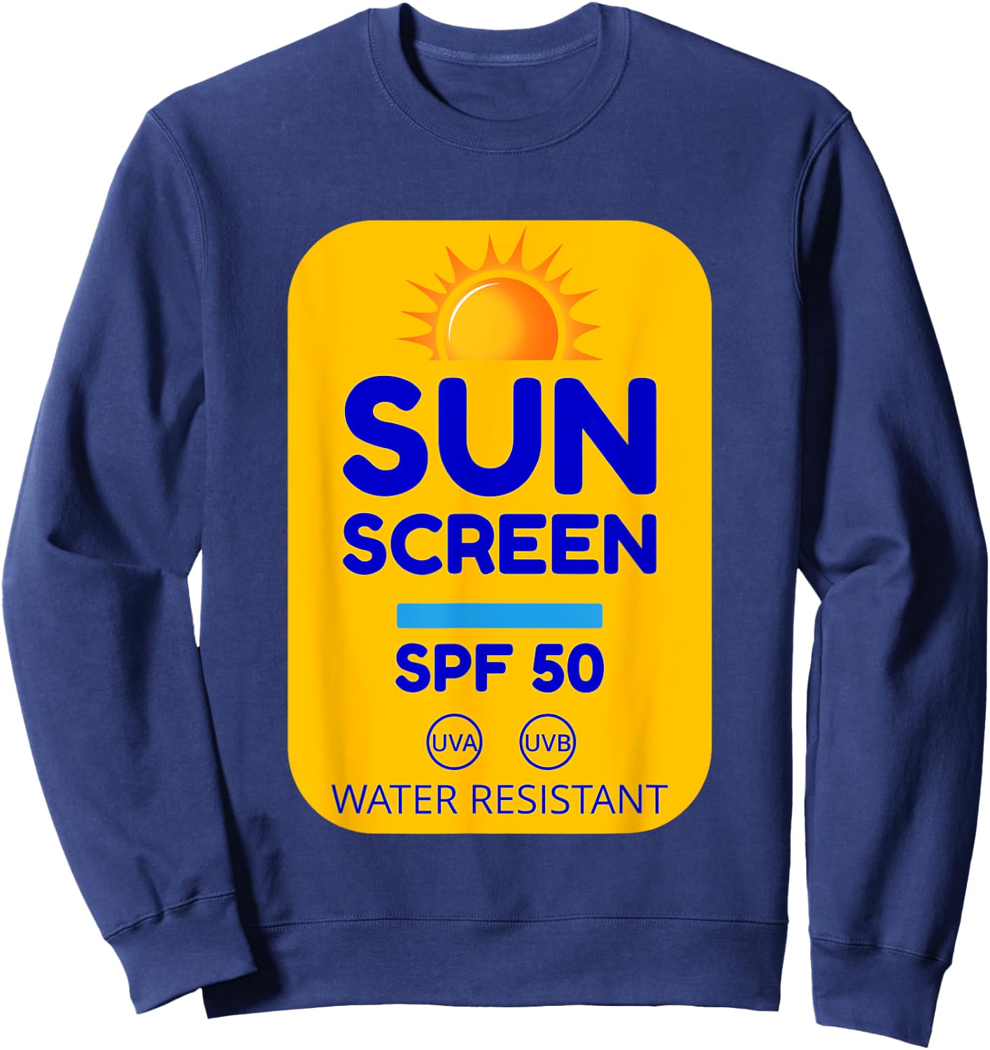 Sunscreen costume suntan lotion tube costume sunscreen Sweatshirt - Sweatshirt | Navy
