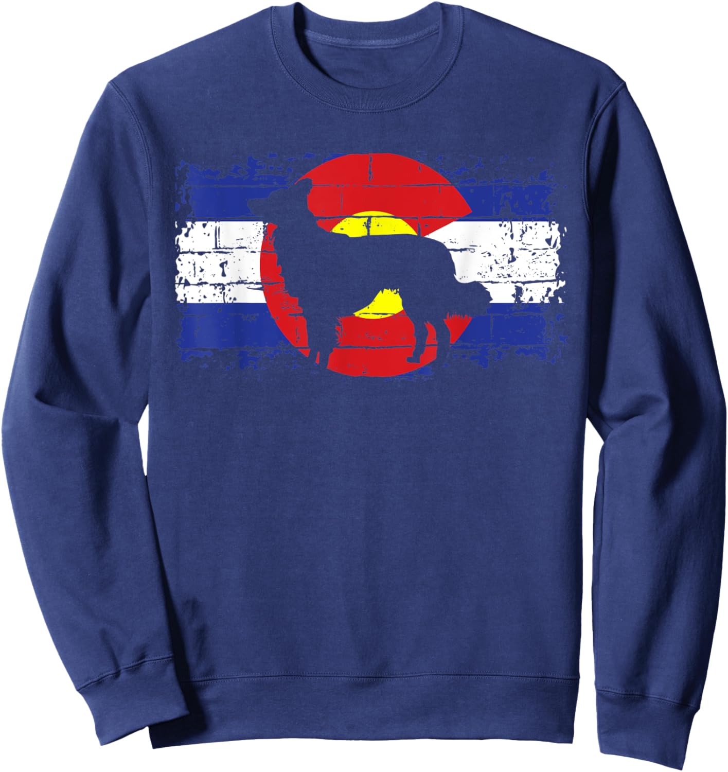 Colorado Flag Border Collie Dog Collie Lover Pet Owner Cool Sweatshirt - Sweatshirt | Navy