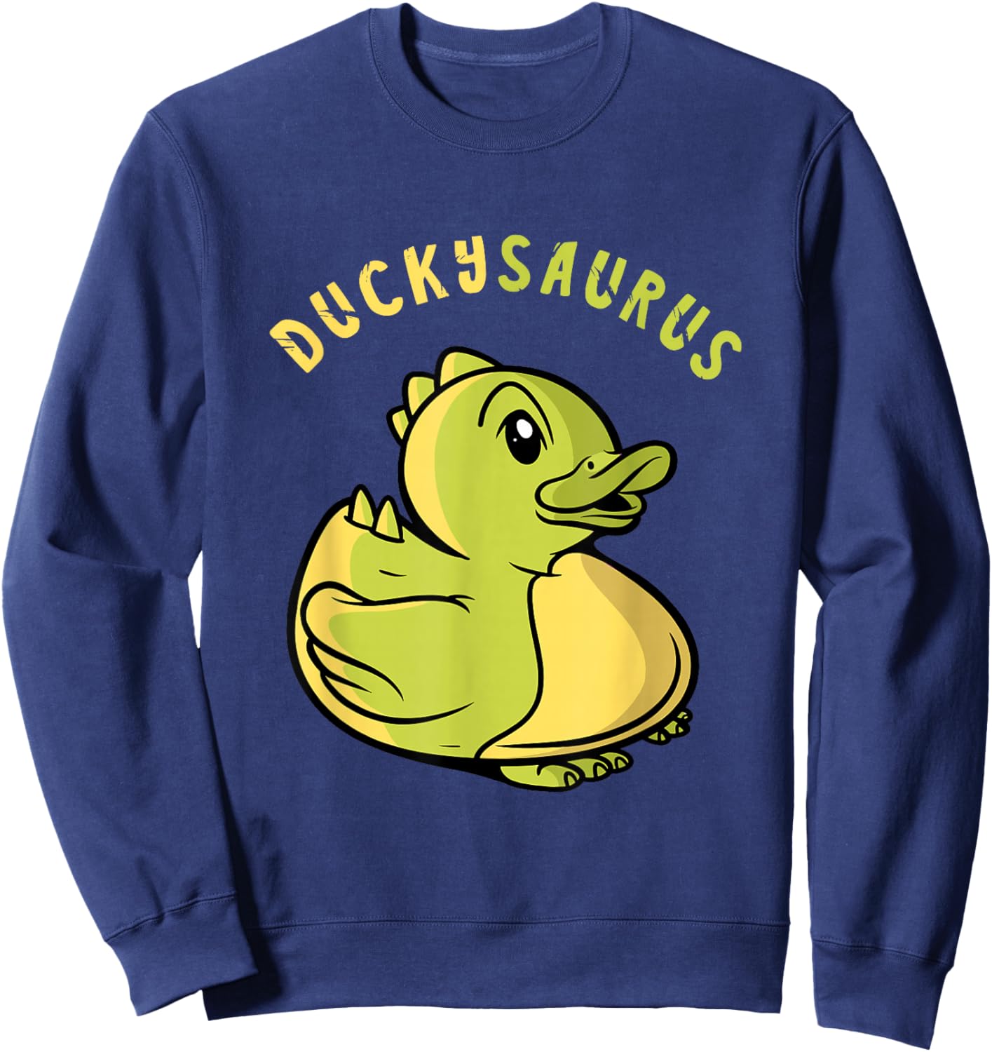 Rubber Duck Dinosaur Rubber Ducky T-Rex Funny Duckie Dino Sweatshirt - Sweatshirt | Navy
