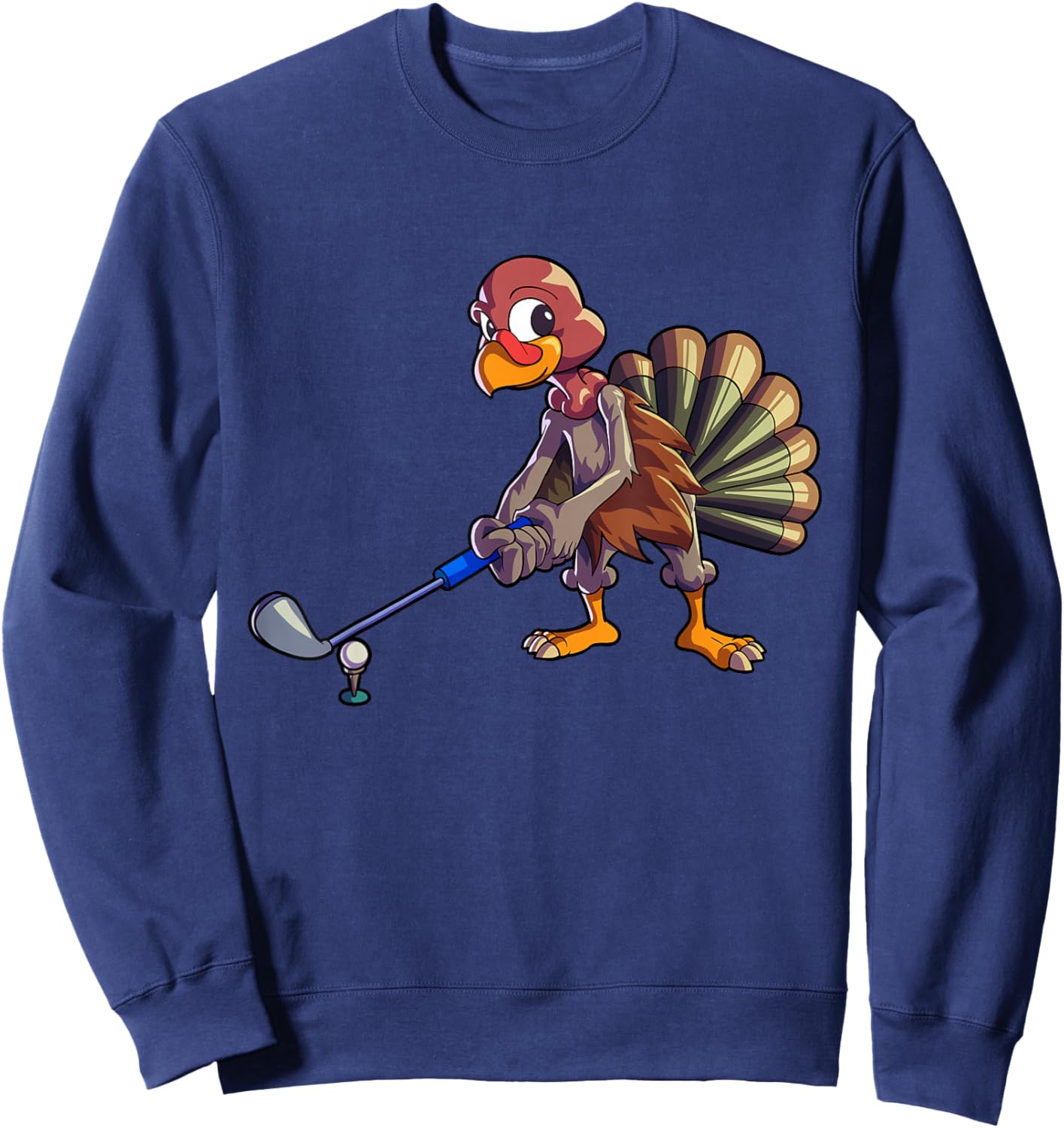 Golf Club Thanksgiving Shirt Men Kids Boys Golfing Turkey Sweatshirt - Sweatshirt | Navy