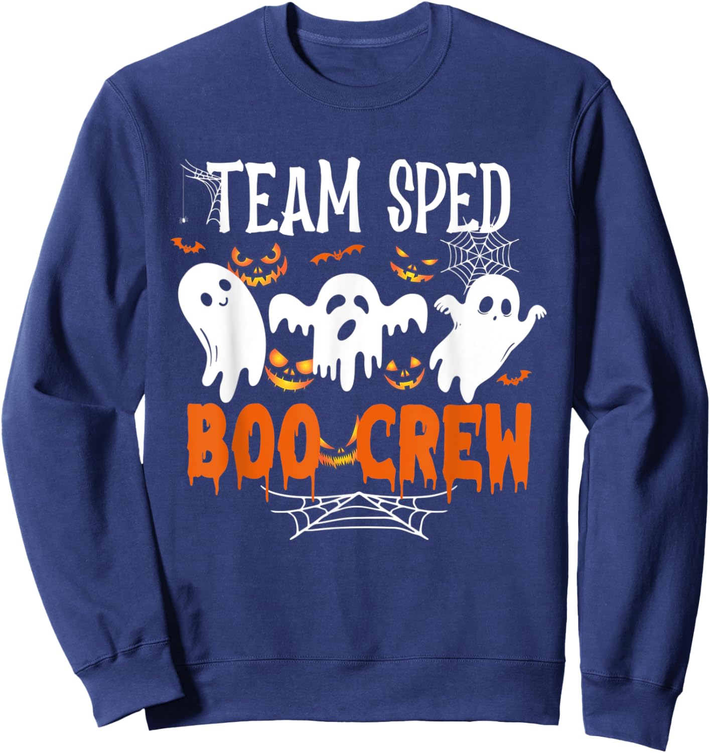 Team Sped Boo Crew Halloween Ghost Sped Teacher Halloween Women Sweatshirt - Sweatshirt | Navy
