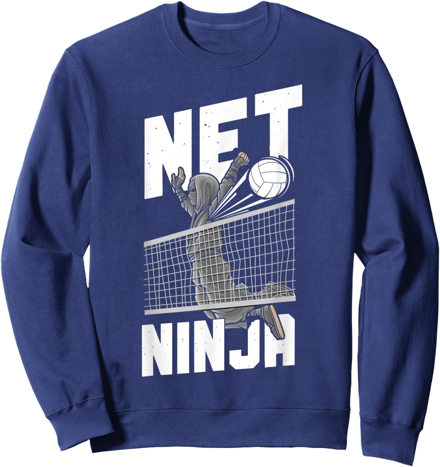 Volleyball Player Team Ninja Vintage Net Ninja Sweatshirt - Sweatshirt | Navy