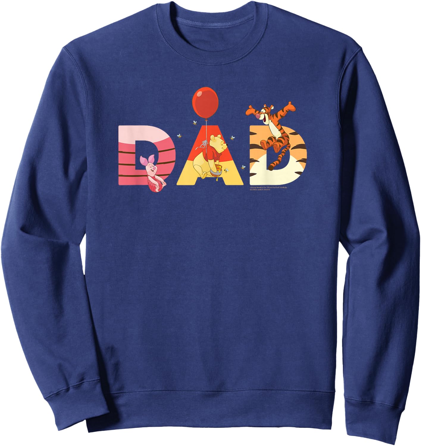 Disney Winnie The Pooh and Friends Dad Father's Day Birthday Sweatshirt - Sweatshirt | Navy