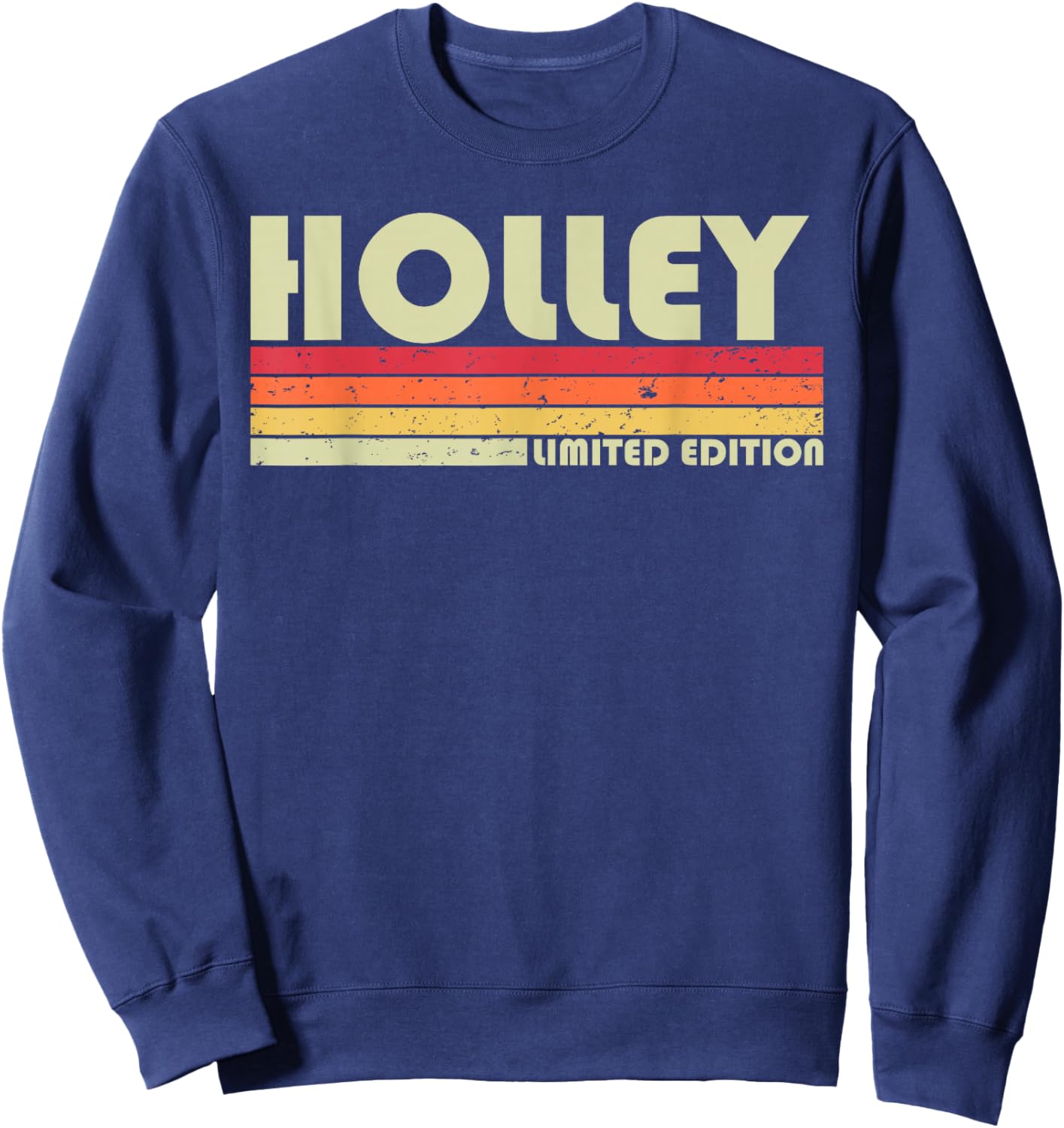 Funny Christmas Girl Mother Women Mom Custom Gifts Holley Personalized Retro Vintage 80s 90s Birthday Sweatshirt - Sweatshirt | Navy