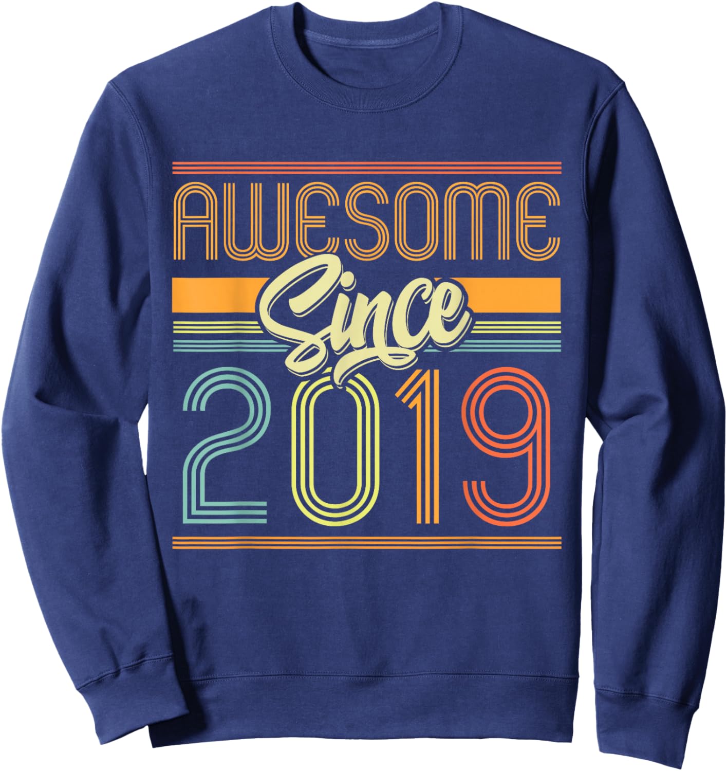 Awesome Since 2019 6th Birthday 6 Years Old Bday Kids Boys Sweatshirt - Sweatshirt | Navy