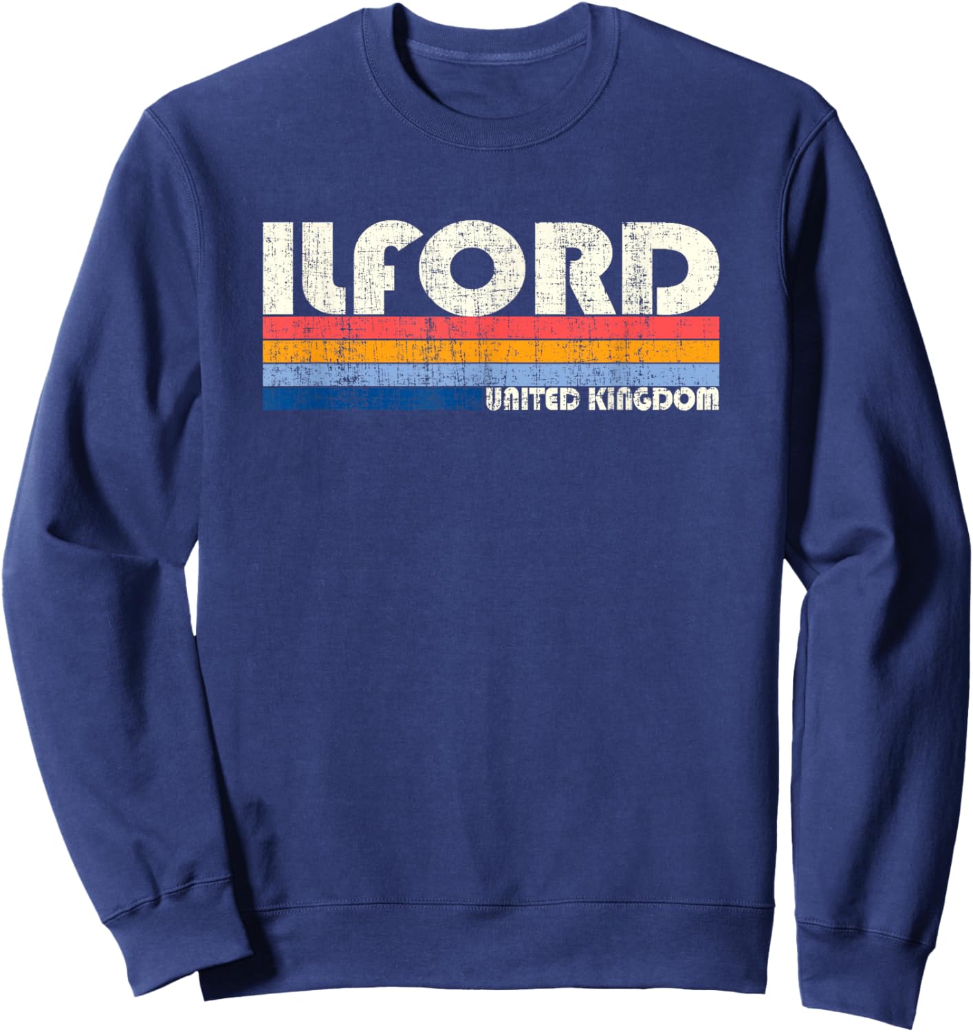 Retro Vintage 70s 80s Style Ilford, United Kingdom Sweatshirt - Sweatshirt | Navy