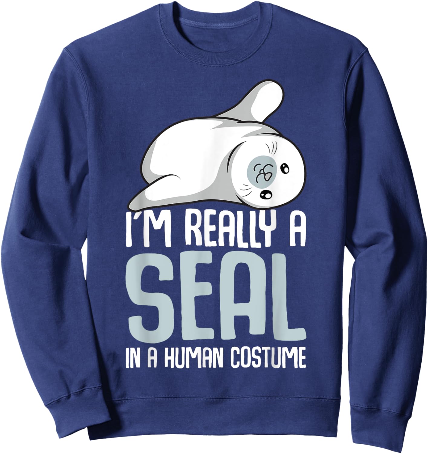 Seal Costume Sea Lion Seals Girls Boys Women Sweatshirt - Sweatshirt | Navy