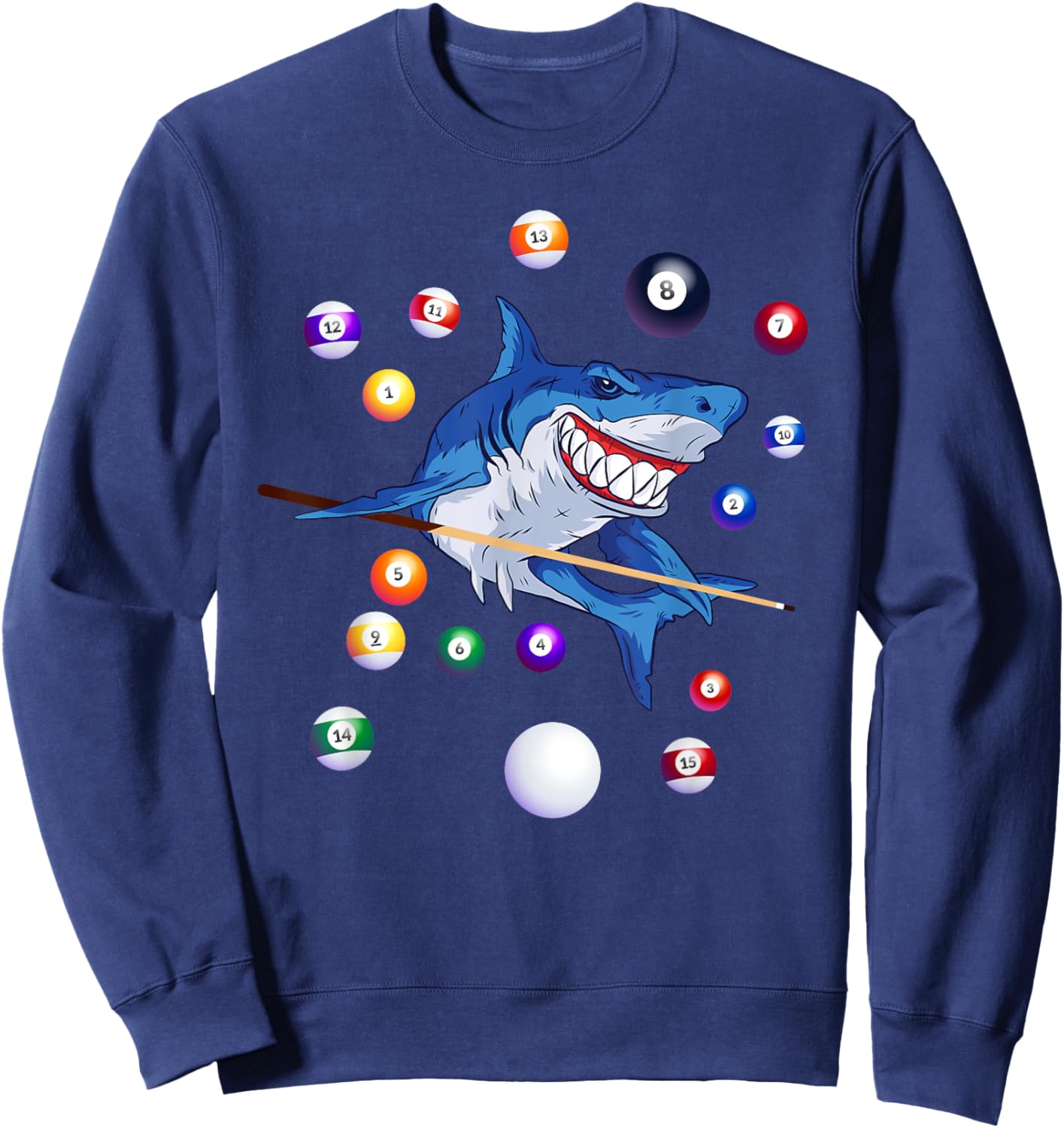 Billiards Shark Billiard Player Pool Table Snooker Pyramid Sweatshirt - Sweatshirt | Navy