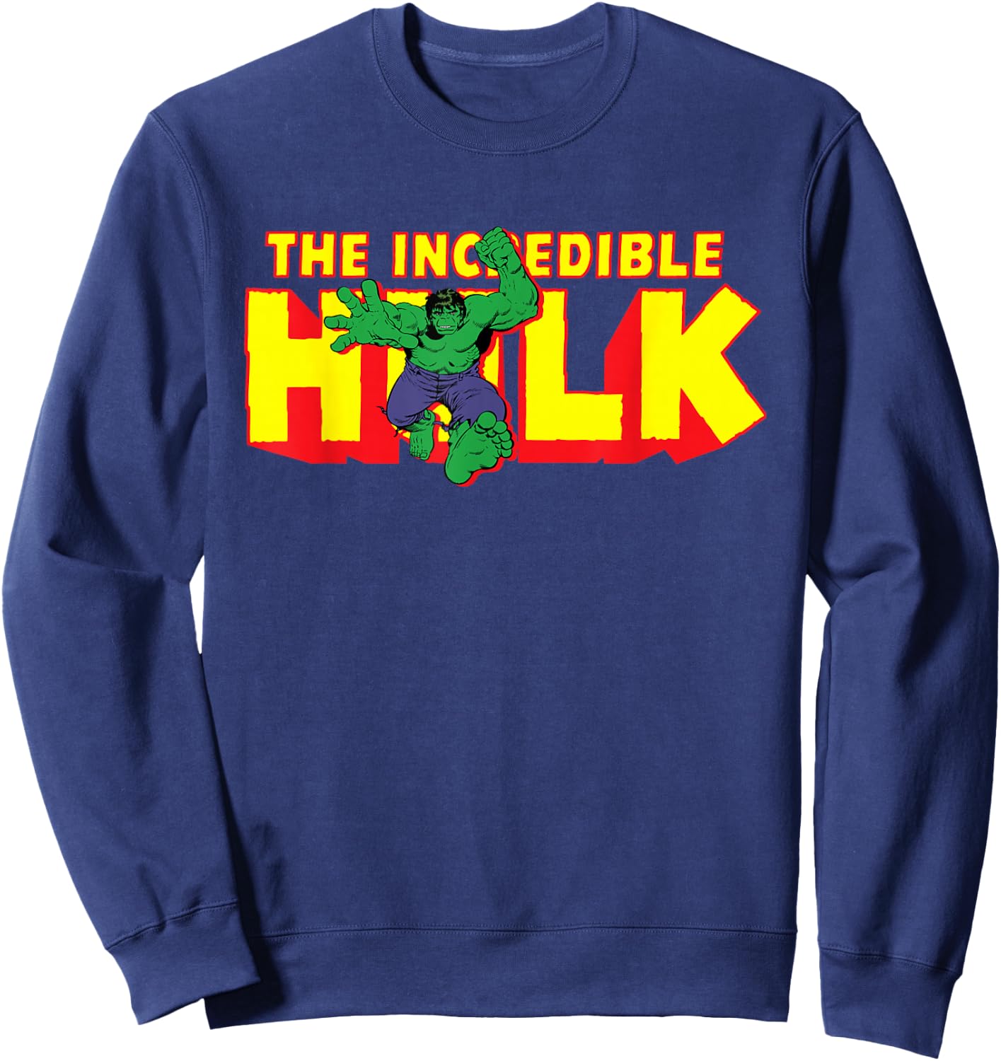 Marvel The Incredible Hulk Retro Comic Logo Sweatshirt - Sweatshirt | Navy