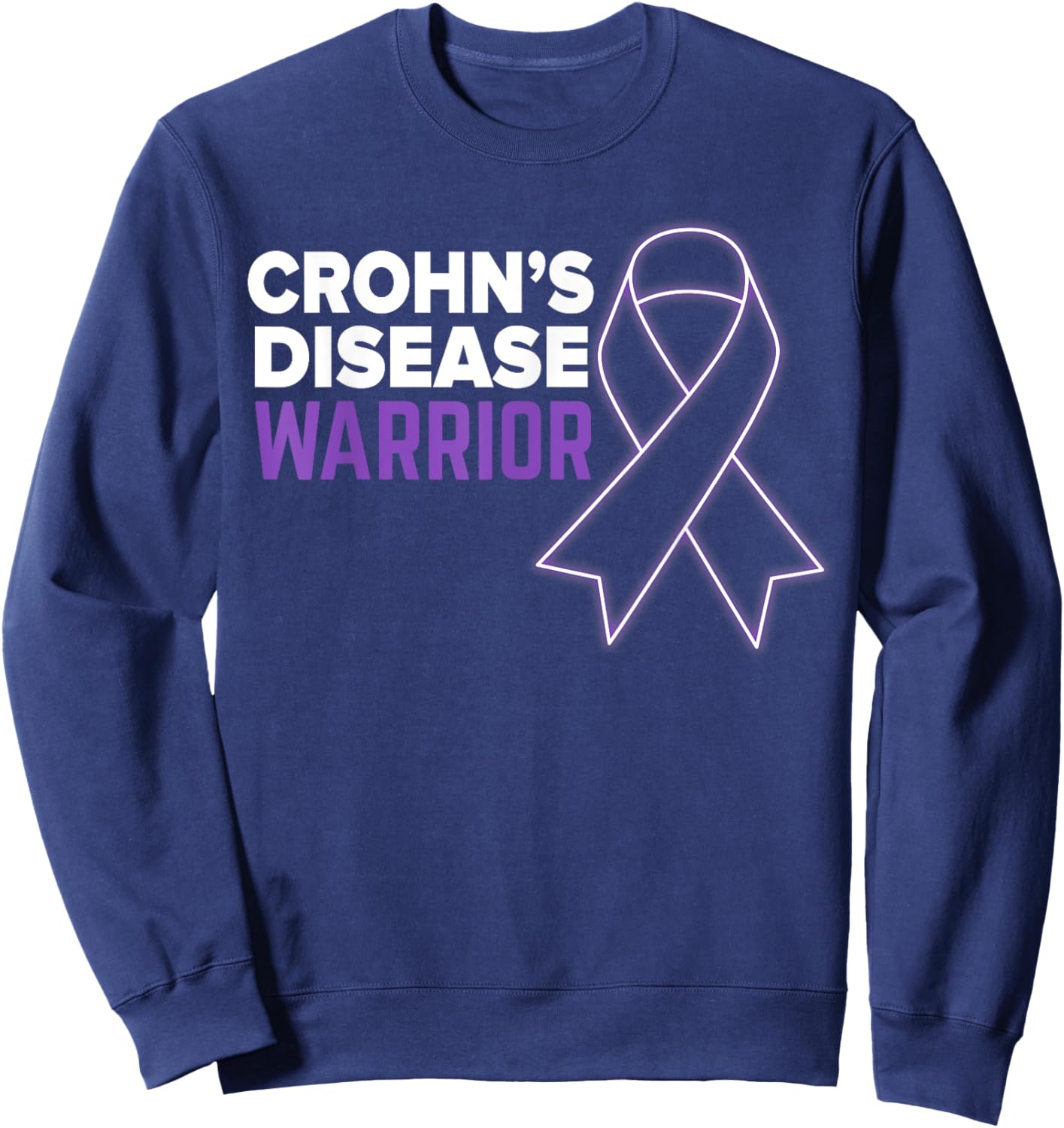 Crohn's Disease Warrior Awareness Food Health Support Relief Sweatshirt - Sweatshirt | Navy