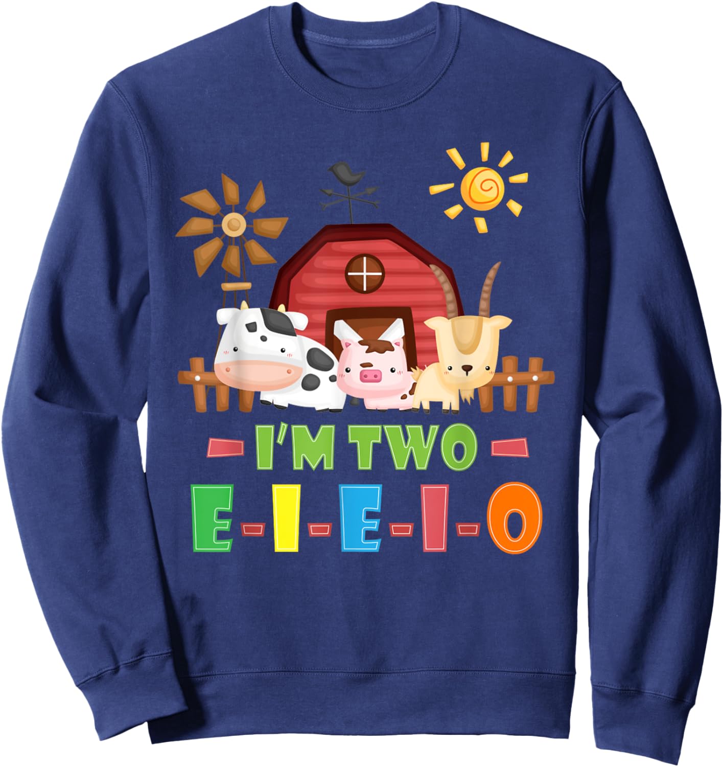 Nursery Rhymes for Kids o Toddler or Old McDonald had a Farm Sweatshirt - Sweatshirt | Navy