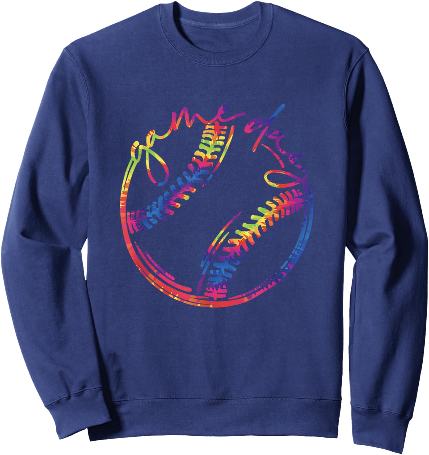 Game Day Baseball Life Softball Life Tie Dye Mothers Day Mom Sweatshirt - Sweatshirt | Navy