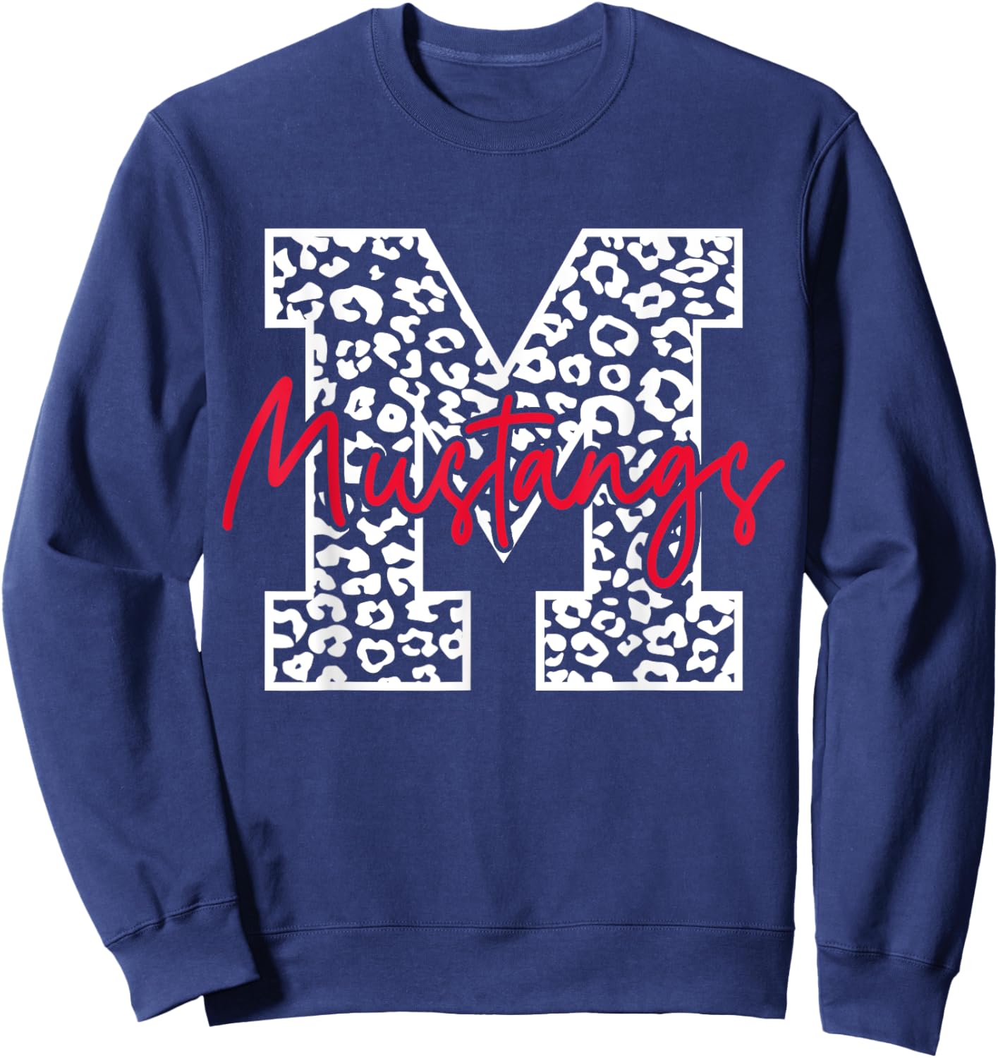 Mustangs School Sports Fan Team Spirit Sweatshirt - Sweatshirt | Navy