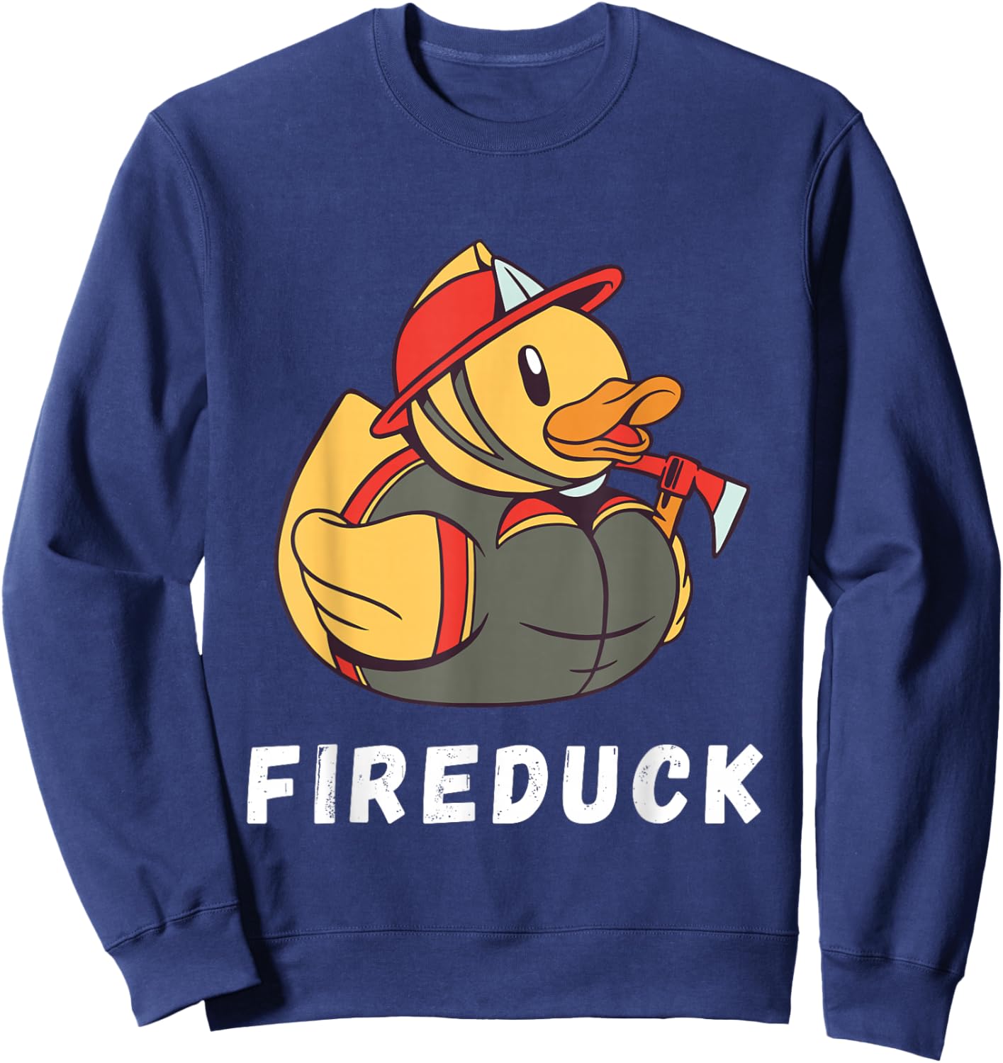 Firefighter Fireman Duck Fire Volunteer Duck Sweatshirt - Sweatshirt | Navy