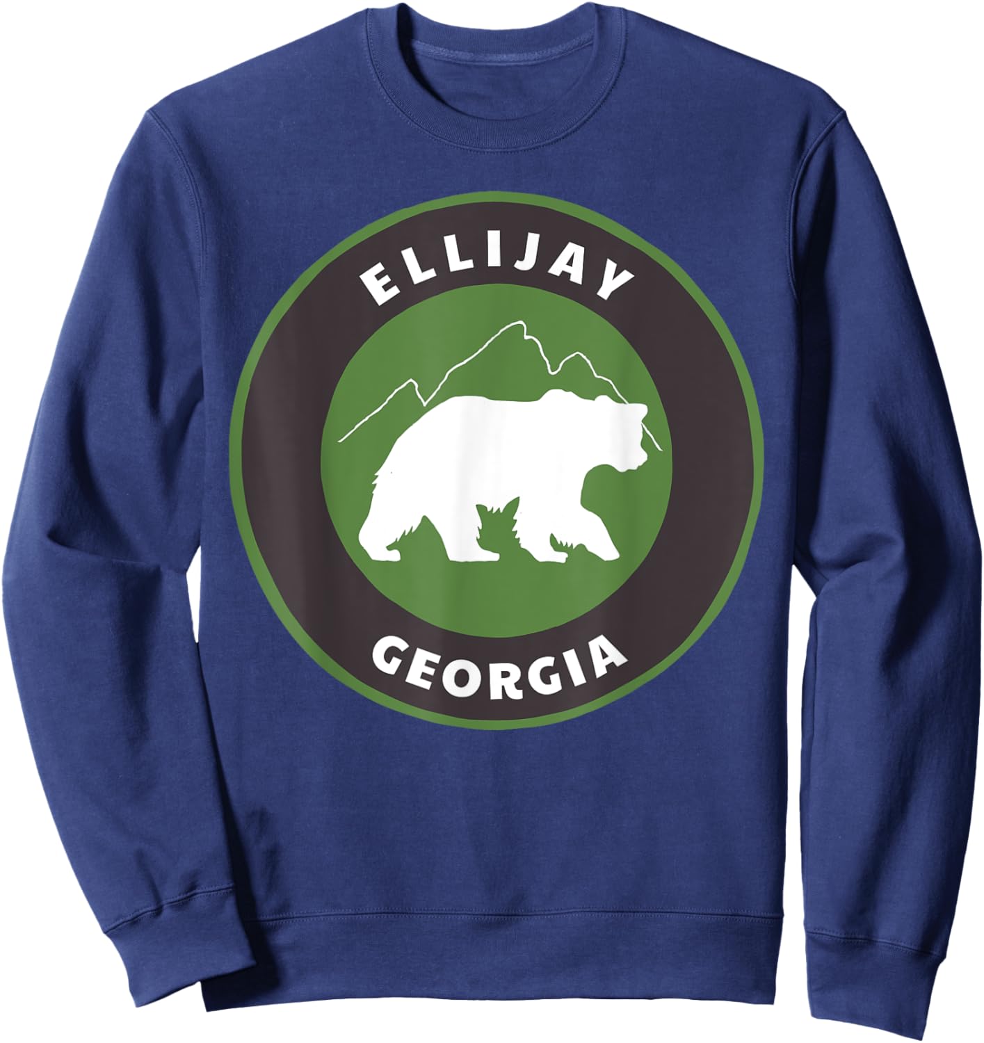Ellijay Georgia Outdoors GA Bear Mountains Badge Sweatshirt - Sweatshirt | Navy