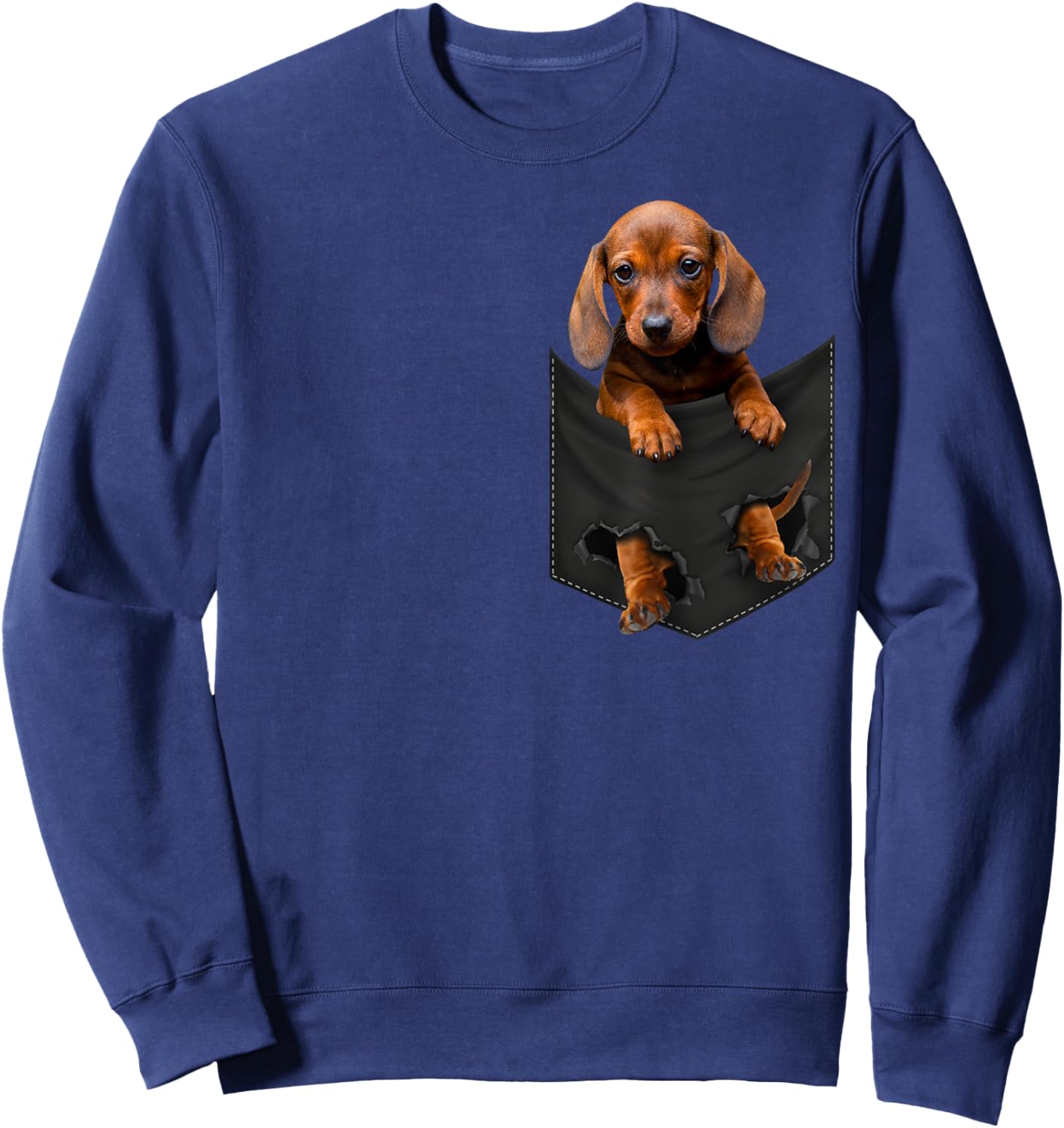 Funny Dachshund in Your Pocket for Wiener Doxie Lovers Sweatshirt - Sweatshirt | Navy