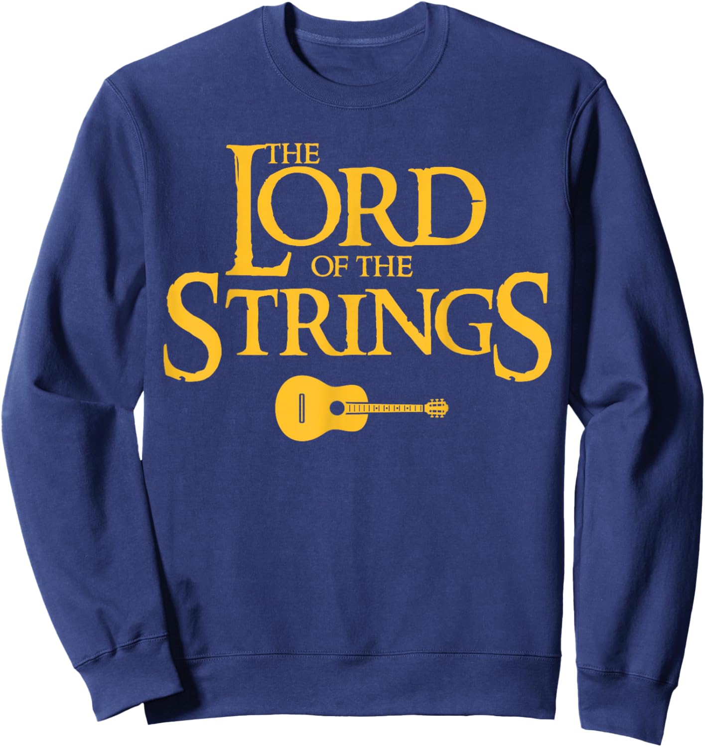 Miftees Guitar Lord of the Strings - Men's Adults Black Short Sleeve Classic Fit Cotton Polyester - Small Sweatshirt - Sweatshirt | Navy