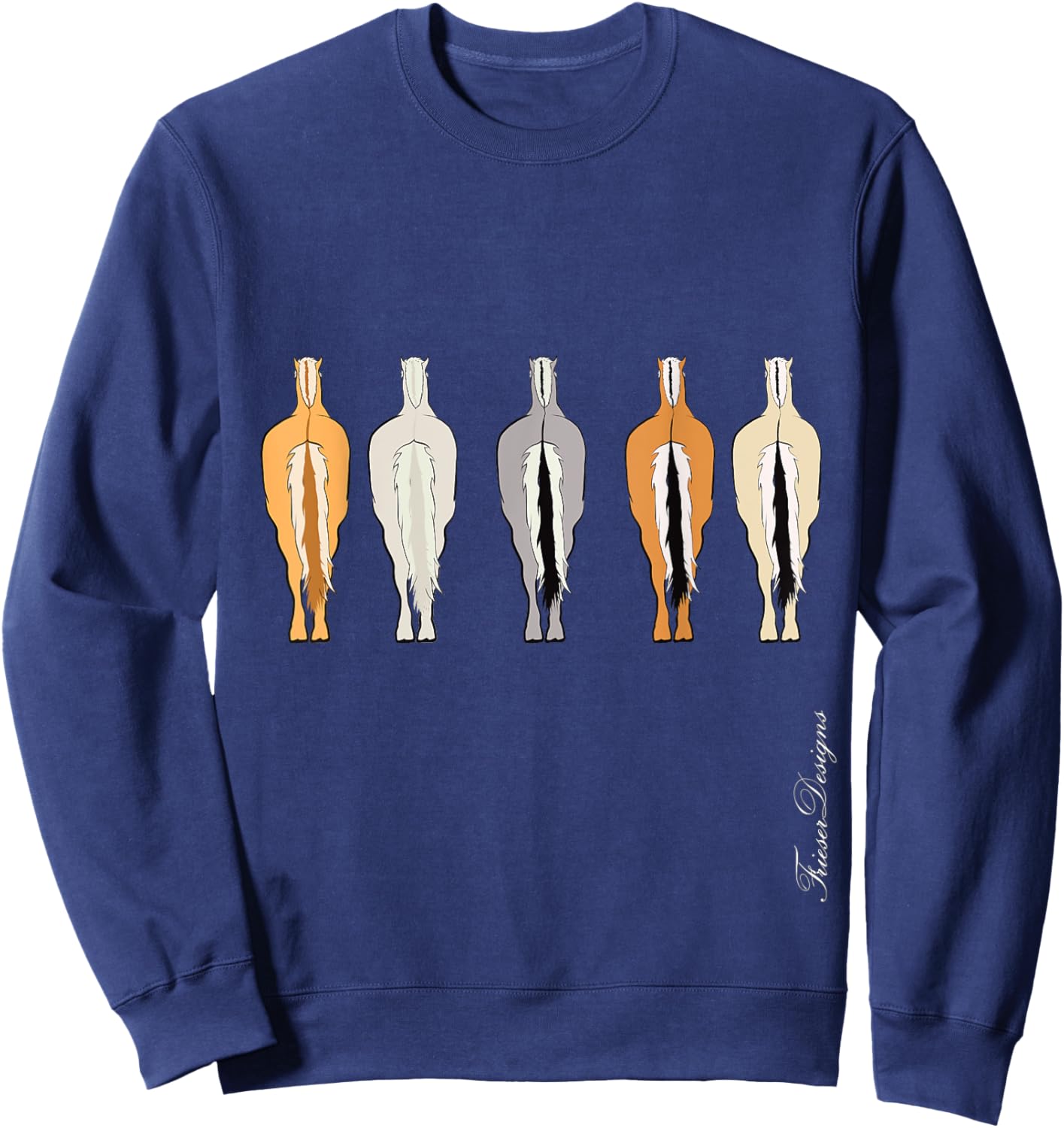 Fjord Red False Grey Album Norwegian Fjord Horse Sweatshirt - Sweatshirt | Navy