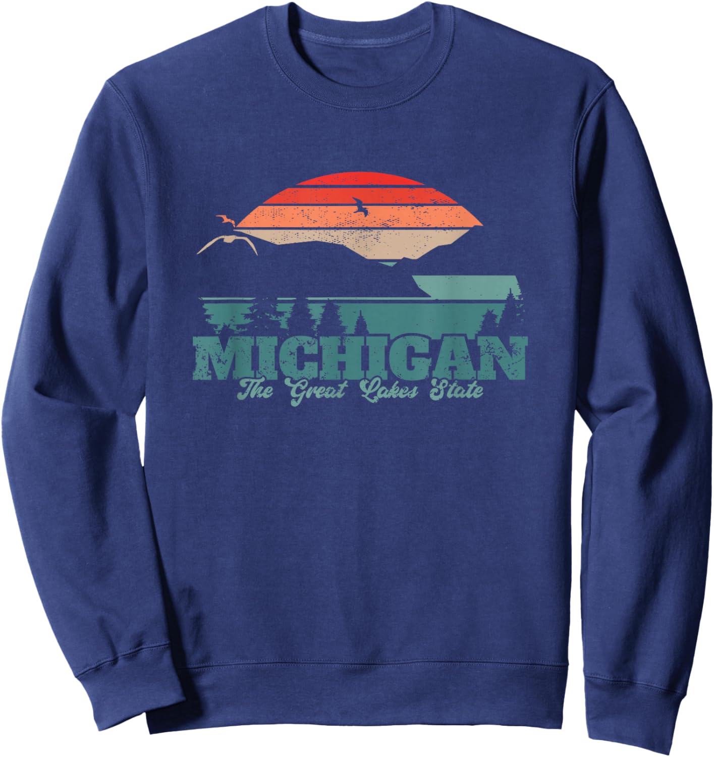 Michigan Lake The Great Lakes State Proud Michigander Sweatshirt - Sweatshirt | Navy