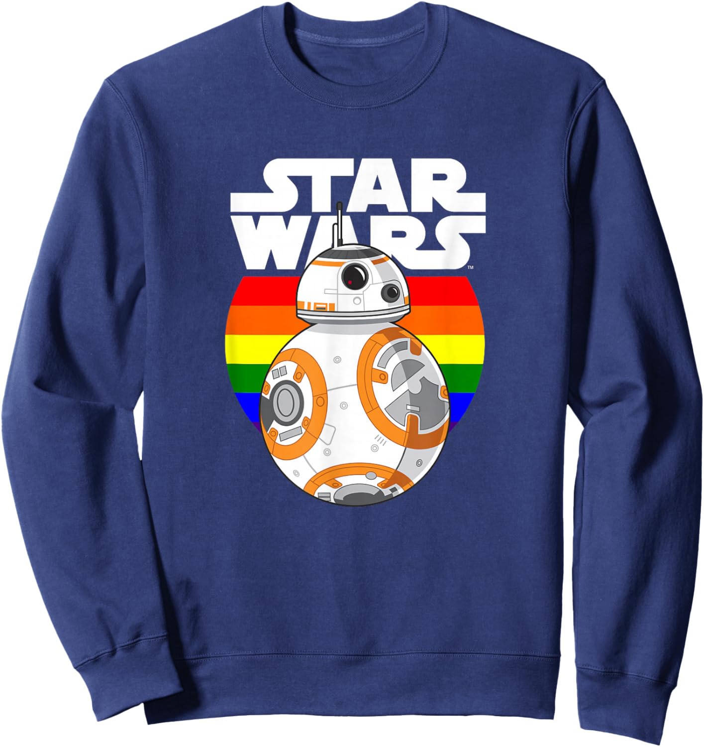 Star Wars BB-8 Rainbow Circle Background Sweatshirt - Sweatshirt | Navy