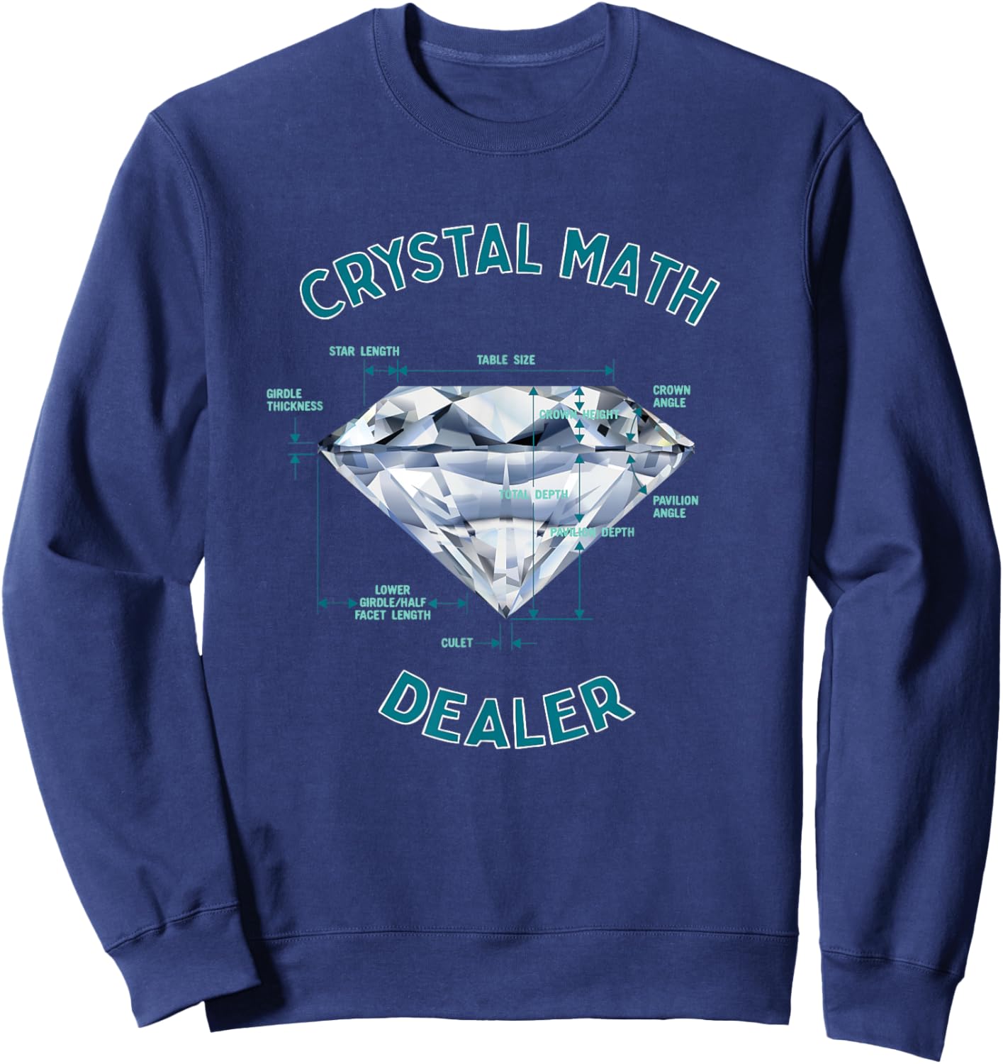Gemstone Tester Goldsmith Silversmith Bling Lovers - Funny Crystal Math Dealer - Gemologist Diamond Jeweler Humor -Adults Black Short Sleeve Sweatshirt - Sweatshirt | Navy