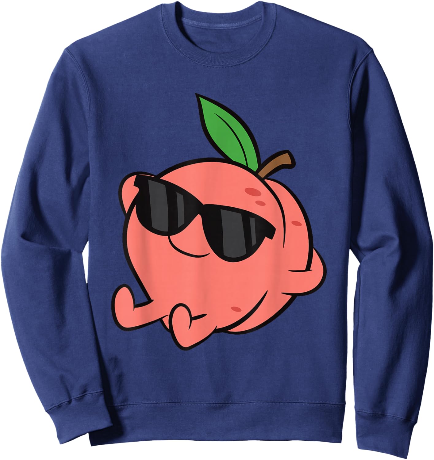 Cute Peach Fruit Relaxing Lazy Peach Sweatshirt - Sweatshirt | Navy