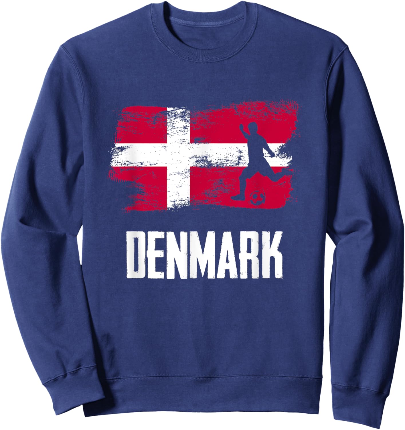 Denmark Flag Jersey Danish Soccer Team Danish Sweatshirt - Sweatshirt | Navy