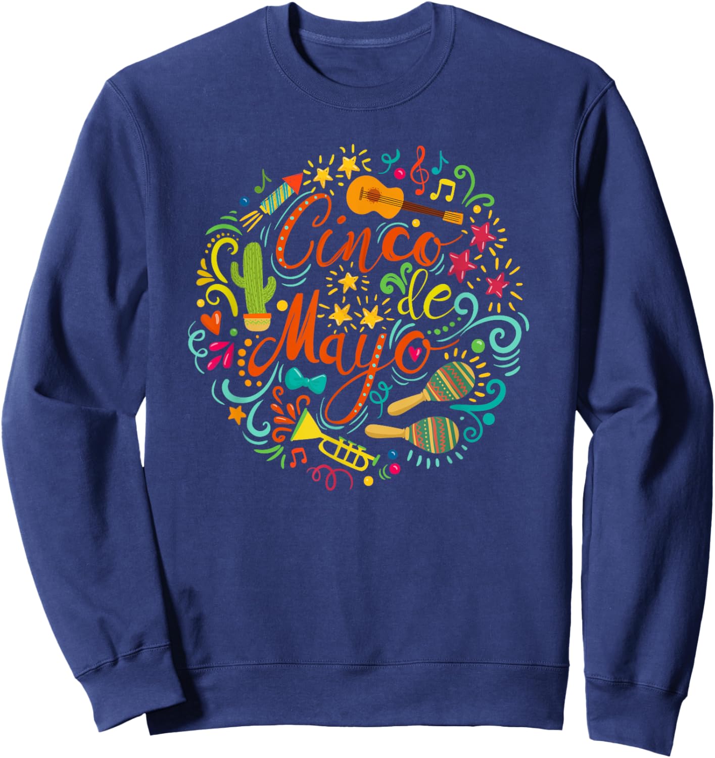 Cinco De Mayo Party Men Women Mexican Fiesta Taco Sweatshirt - Sweatshirt | Navy