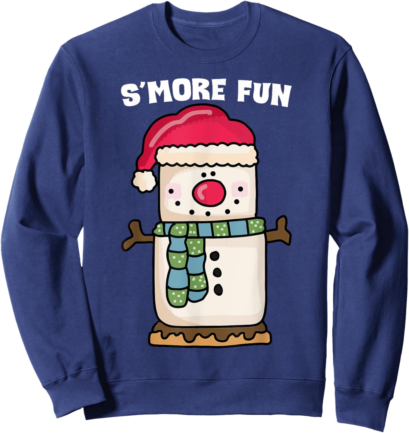 S'more Fun Snowman Funny Camping Pajama Sweatshirt - Sweatshirt | Navy