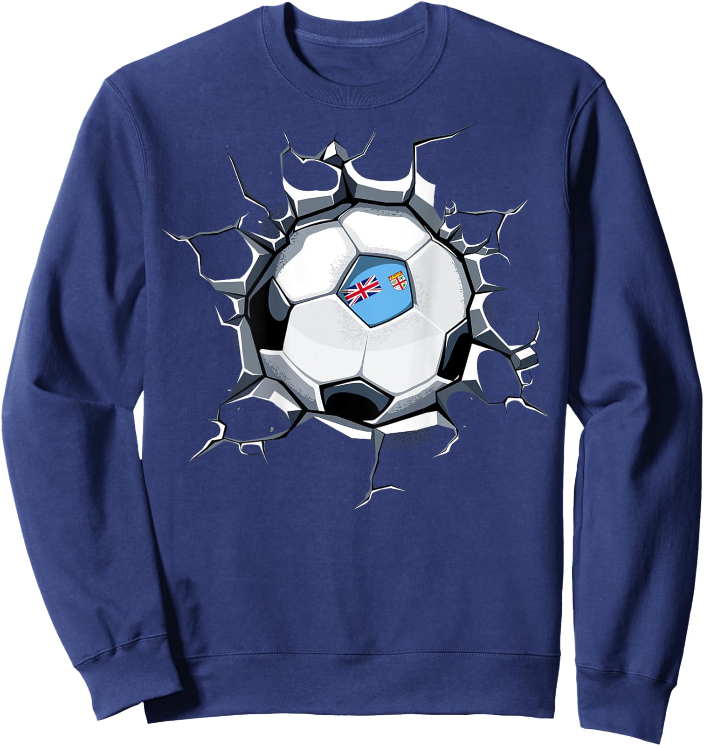 Fiji Soccer Fans Jersey Pride Proud Fijian Football Lovers Sweatshirt - Sweatshirt | Navy