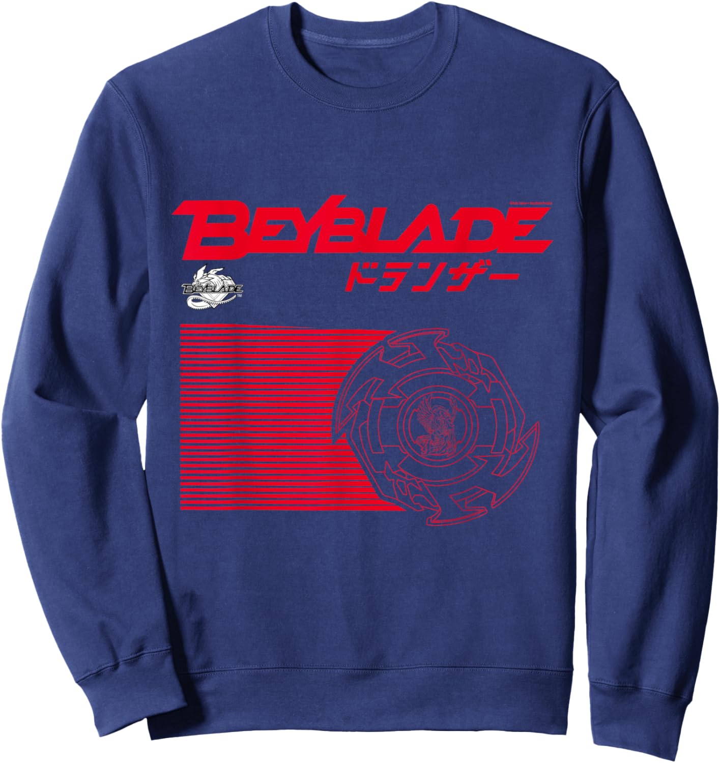 Hasbro BEYBLADE DRANZER Men's Black Modern Cartoon Sweatshirt - Sweatshirt | Navy