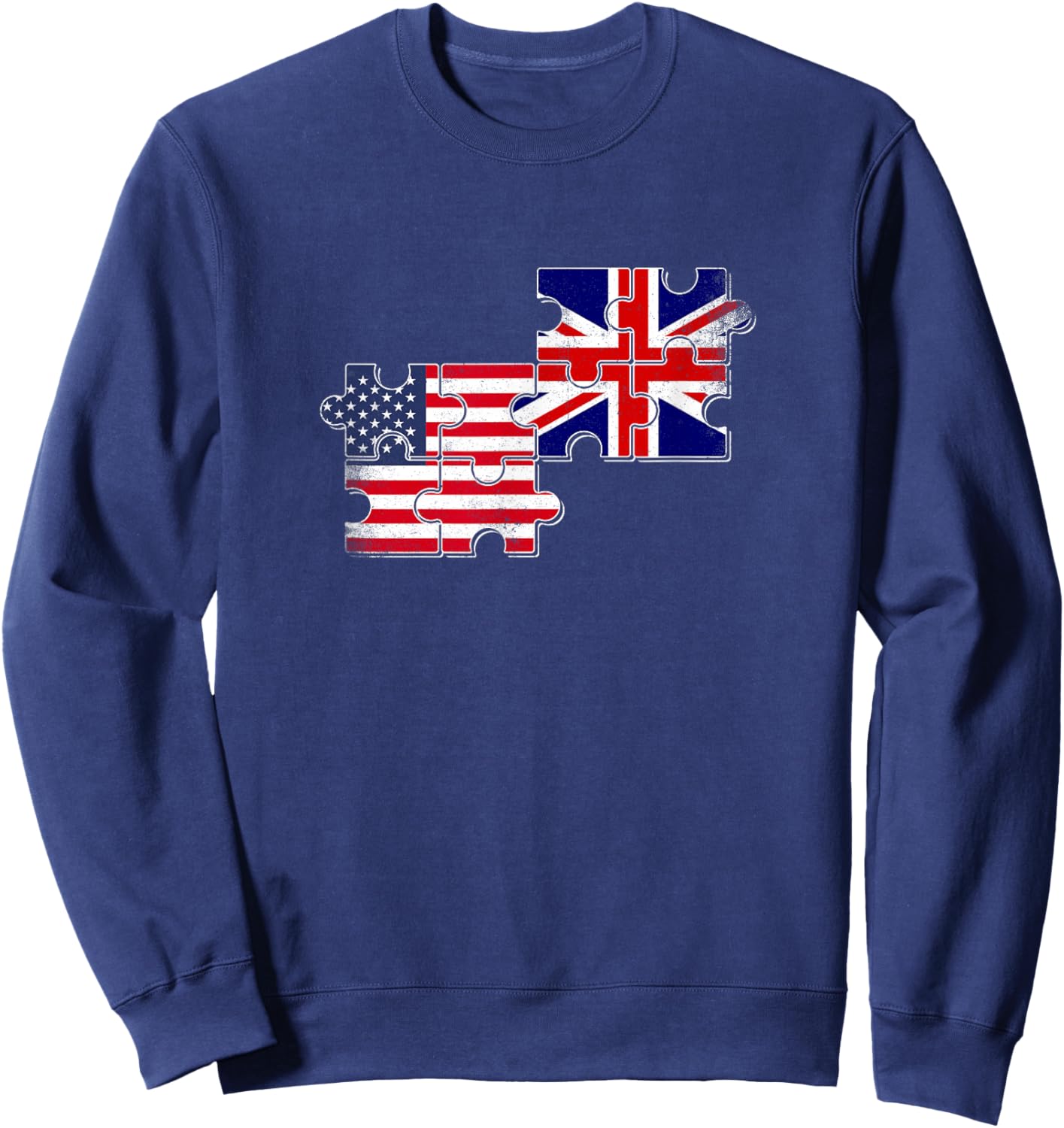 Great Britain USA Flag British Roots American Sweatshirt - Sweatshirt | Navy
