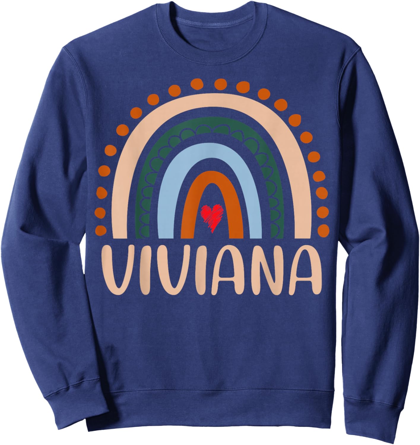 Viviana Name Personalized Funny Women Rainbow Viviana Sweatshirt - Sweatshirt | Navy