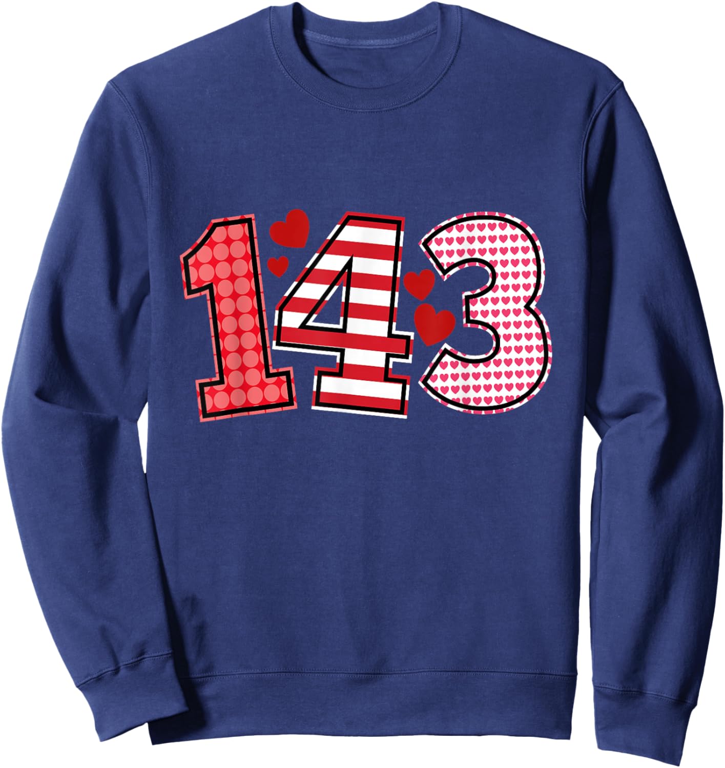 143 I Love You Valentine's Day Valentine's Day 143 Sweatshirt - Sweatshirt | Navy