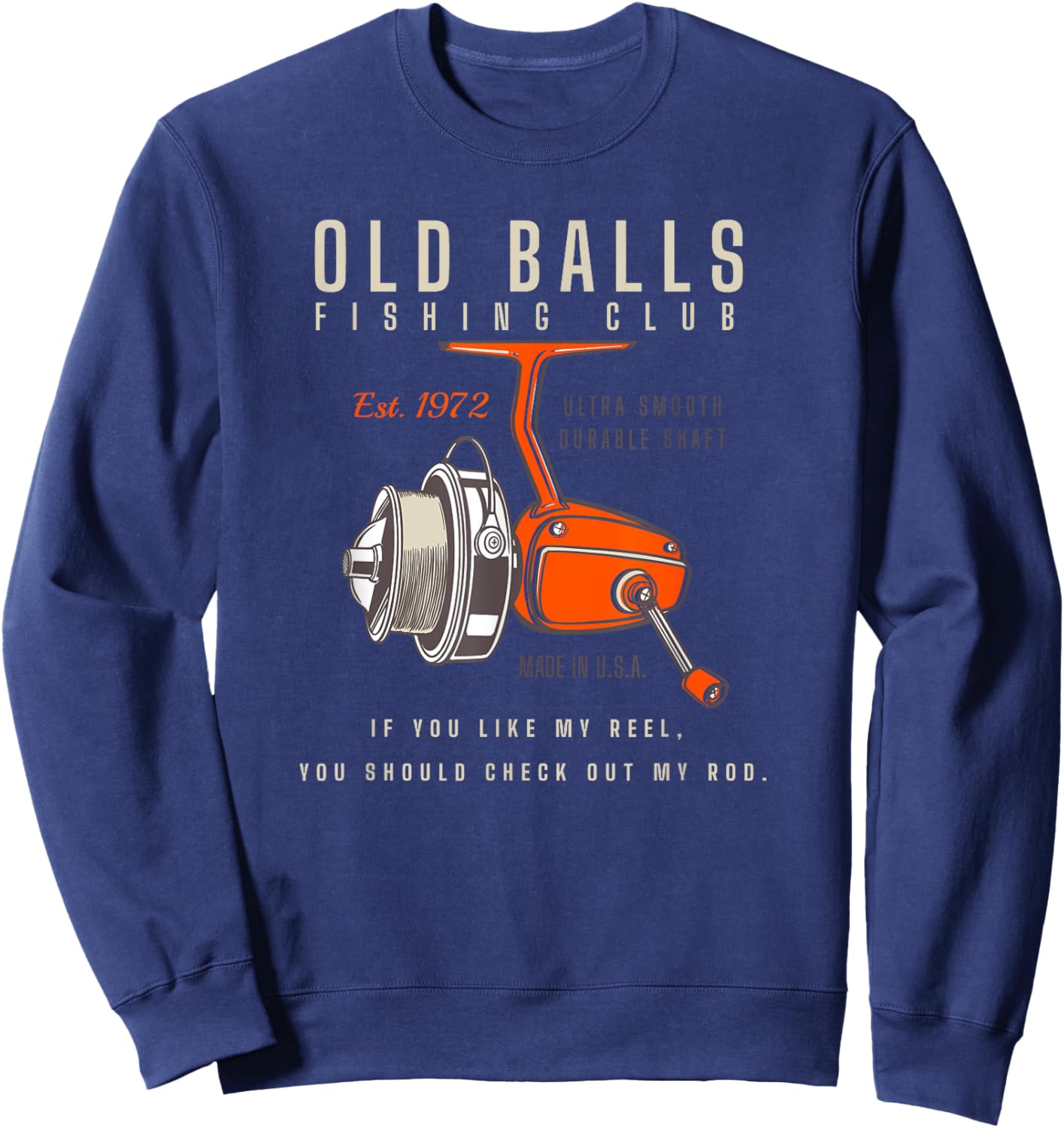 Funny 50th Birthday Fishing Pun 's Over the Hill 50 Sweatshirt - Sweatshirt | Navy
