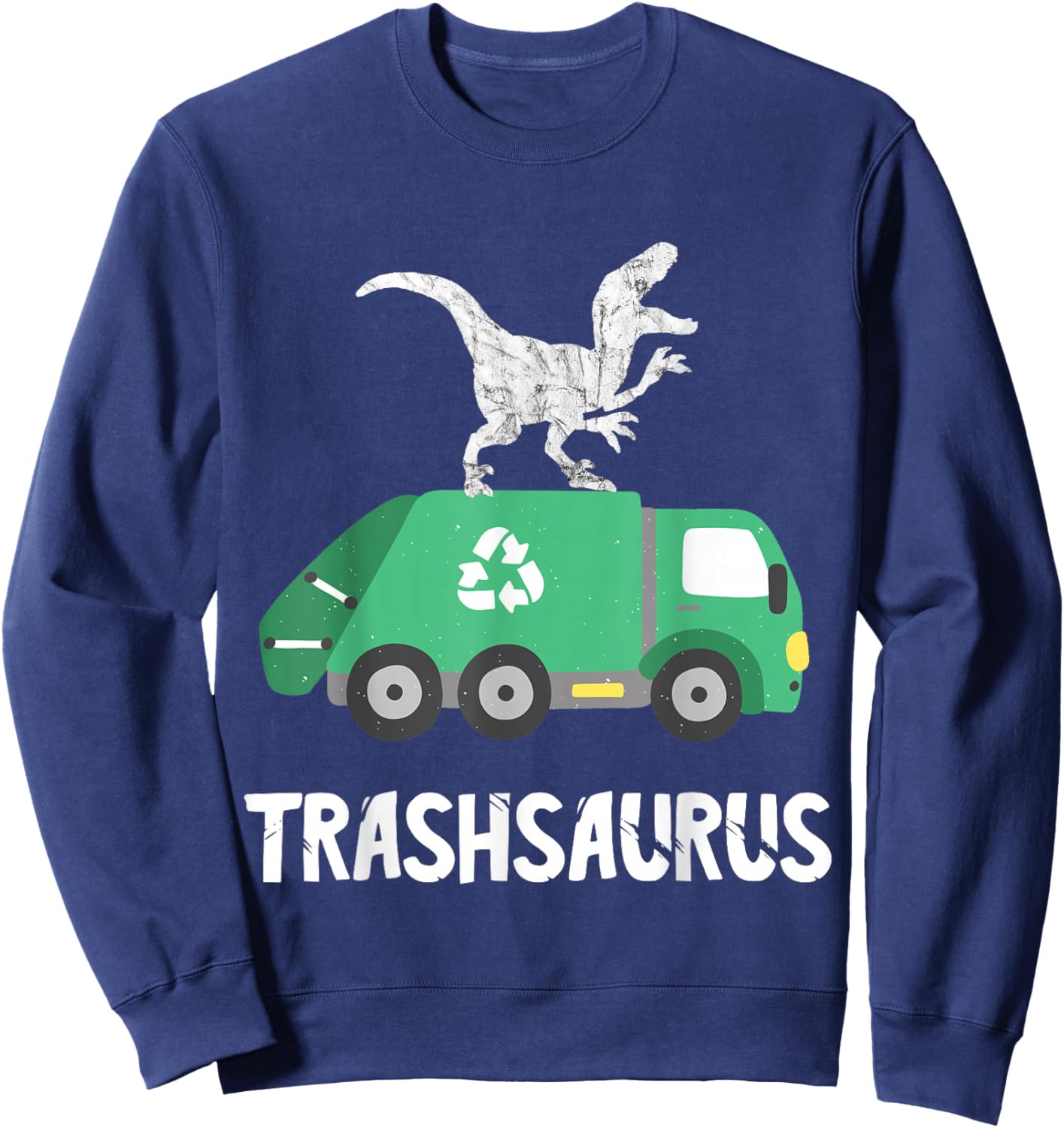 Rubbish Dinosaur Garbage Truck Garbage Truck Driver Sweatshirt - Sweatshirt | Navy