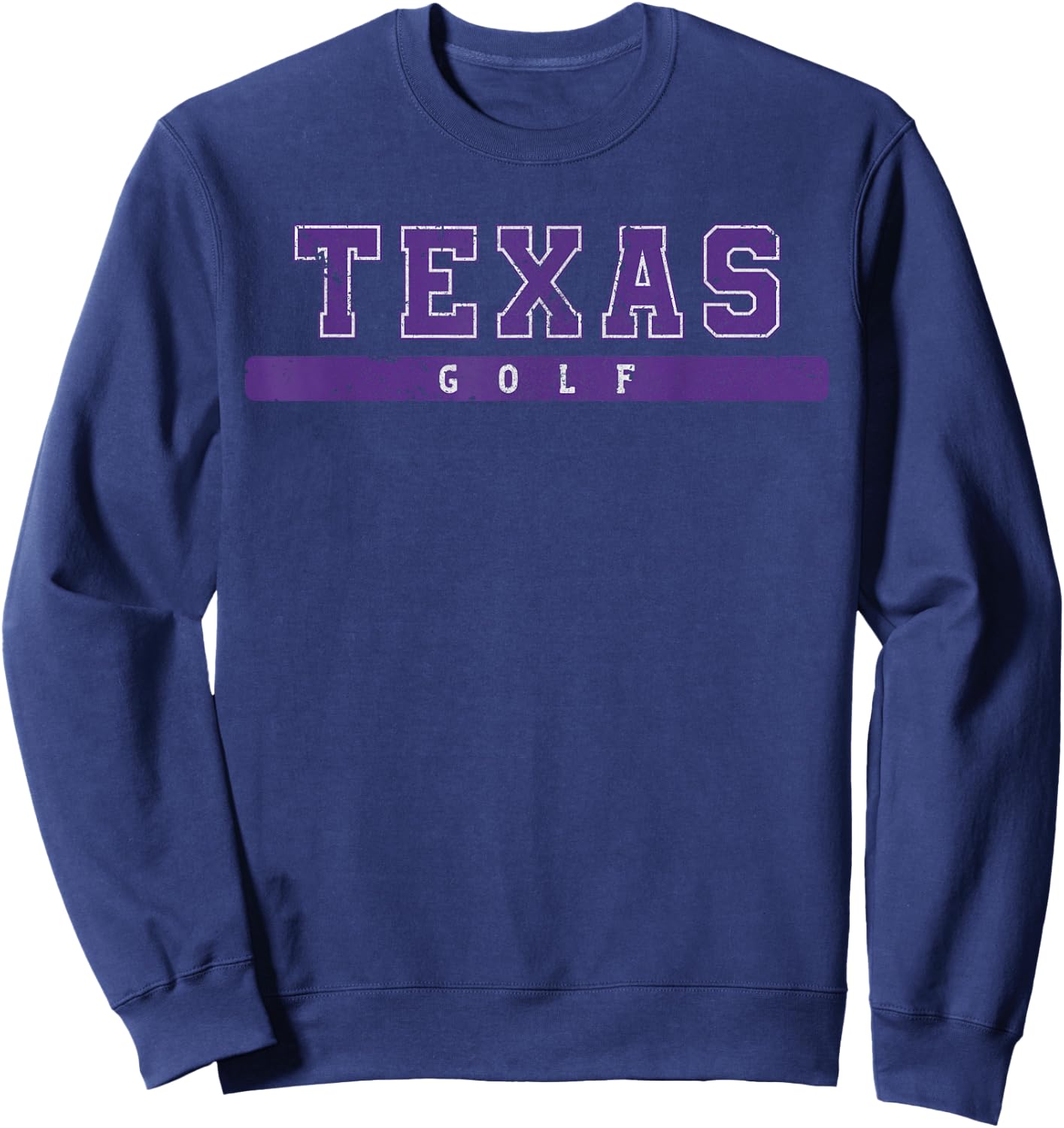 Texas Golf Purple Vintage Text Sweatshirt - Sweatshirt | Navy