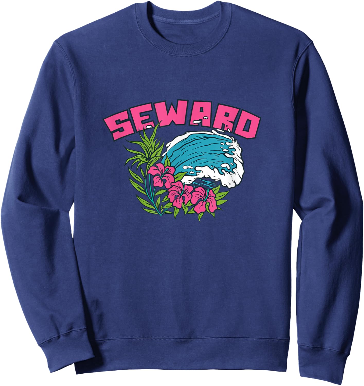 Seward Alaska Summer AK Tropical Sweatshirt - Sweatshirt | Navy